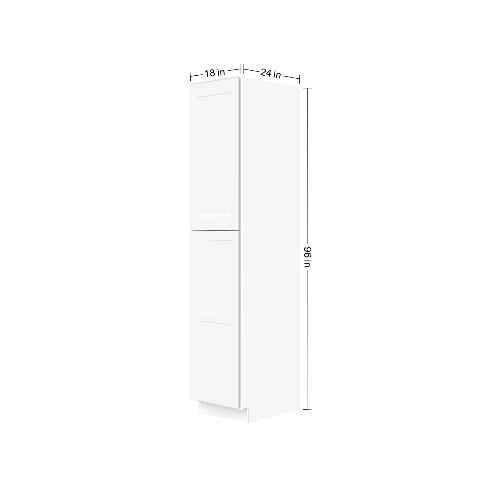 Easy-DIY 18-in W x 24-in D x 96-in H in Shaker White Ready to Assemble Utility Cabinets With Two Doors
