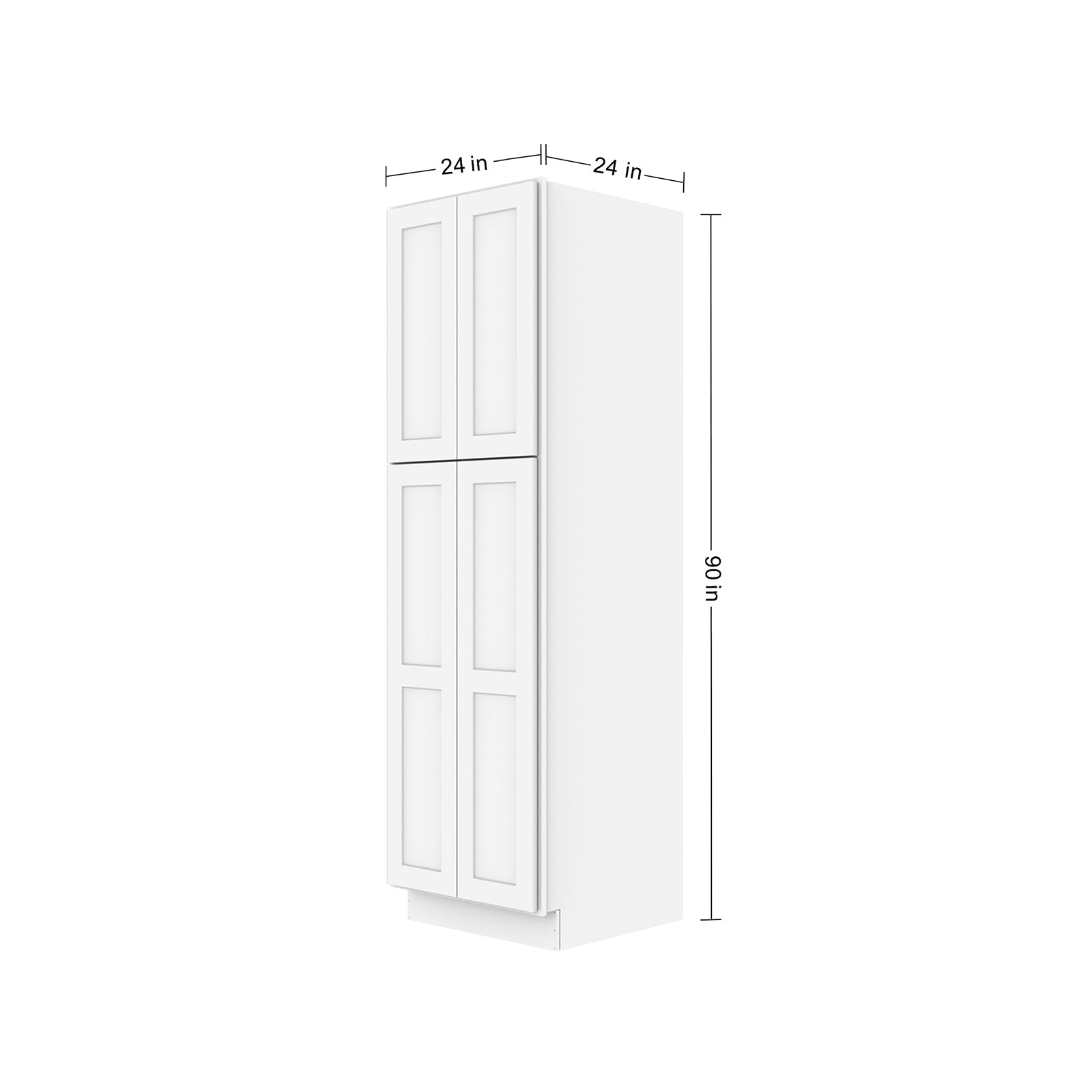 Easy-DIY 24-in W x 24-in D x 90-in H in Shaker White Ready to Assemble Utility Cabinets With Two Doors