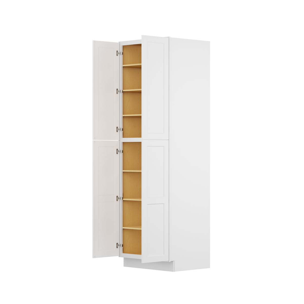 Easy-DIY 30-in W x 24-in D x 96-in H in Shaker White Ready to Assemble Utility Cabinets With Two Doors