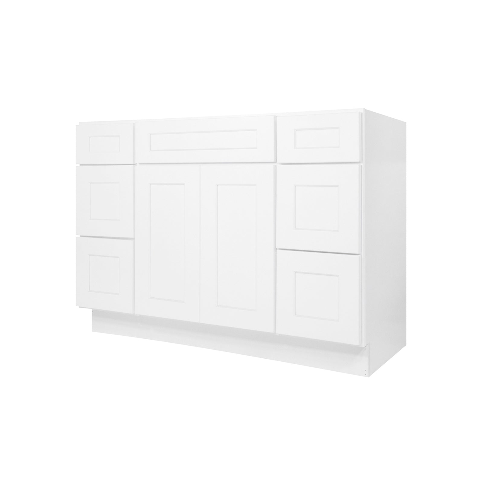 Easy-DIY Combo Bases - Two Drawer Stack 48 in. W x 21 in. D x 34.5 in. H Bath Vanity Cabinet without Top in Shaker White