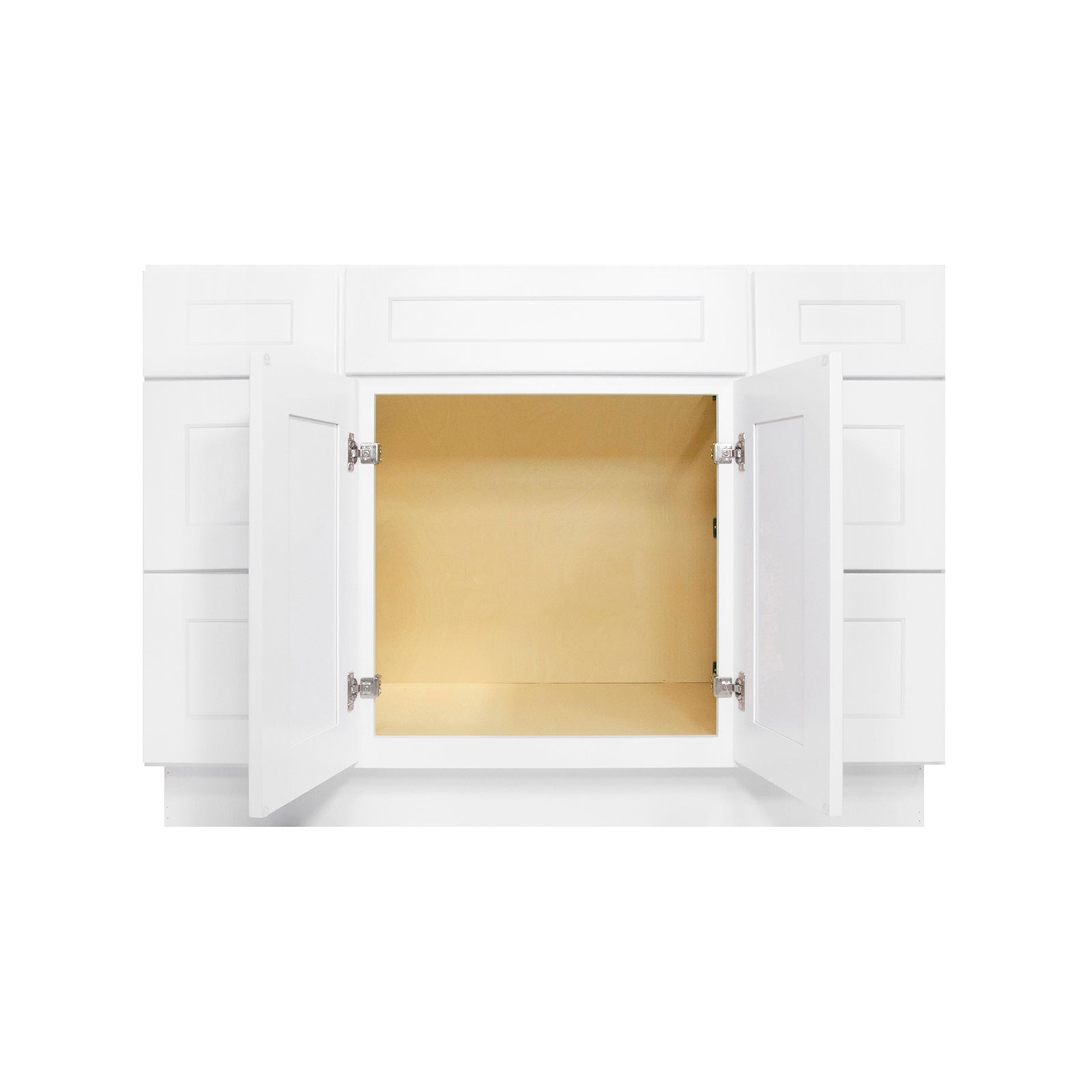 Easy-DIY Combo Bases - Two Drawer Stack 48 in. W x 21 in. D x 34.5 in. H Bath Vanity Cabinet without Top in Shaker White