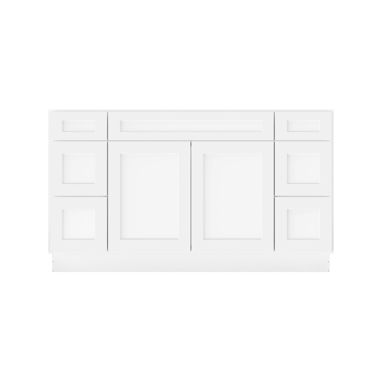Easy-DIY Combo Bases - Two Drawer Stack 60 in. W x 21 in. D x 34.5 in. H Bath Vanity Cabinet without Top in Shaker White