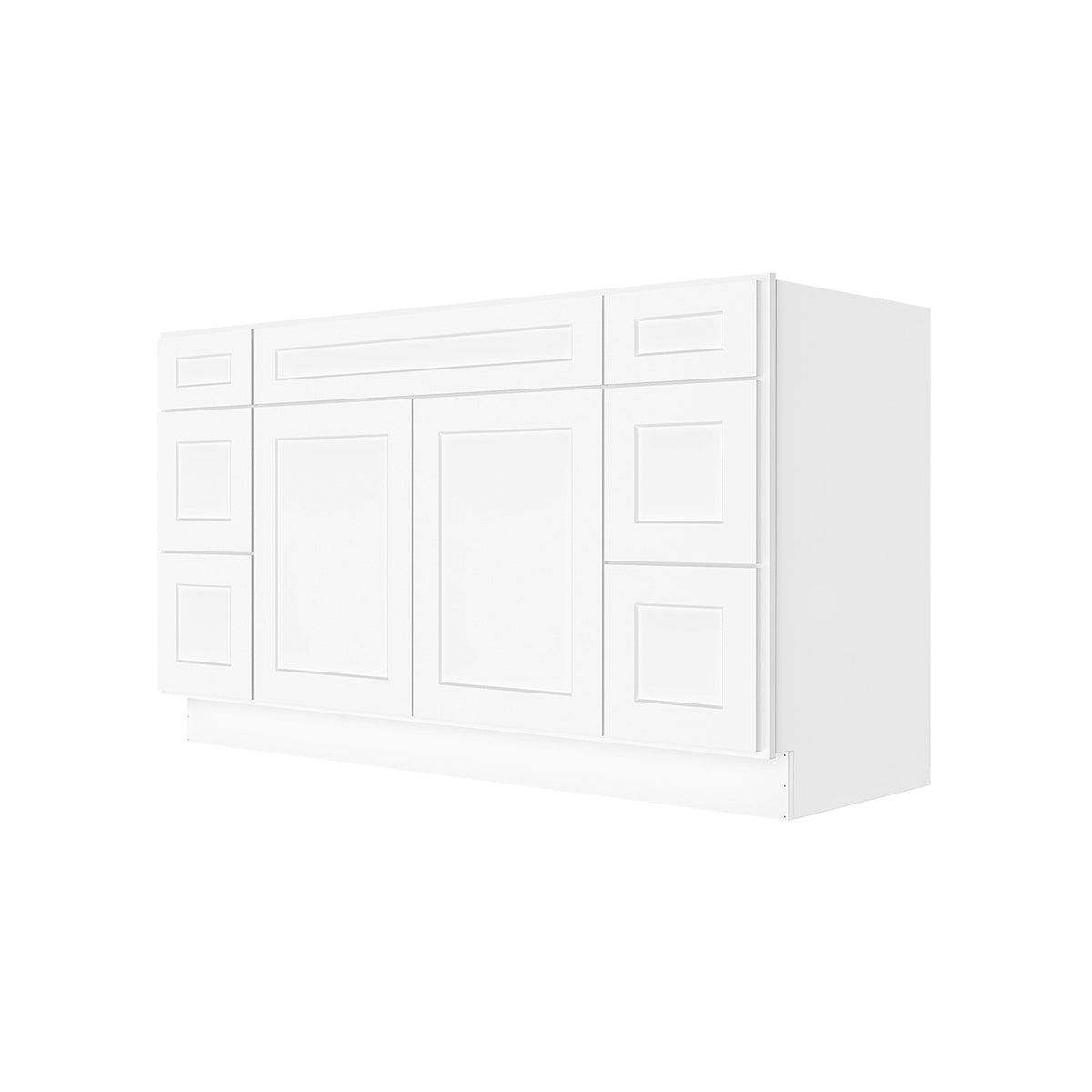Easy-DIY Combo Bases - Two Drawer Stack 60 in. W x 21 in. D x 34.5 in. H Bath Vanity Cabinet without Top in Shaker White