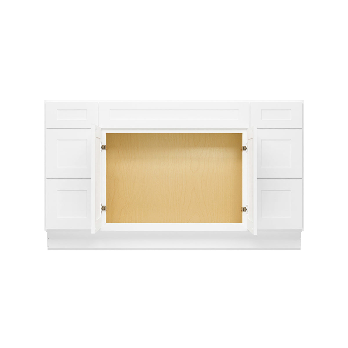 Easy-DIY Combo Bases - Two Drawer Stack 60 in. W x 21 in. D x 34.5 in. H Bath Vanity Cabinet without Top in Shaker White