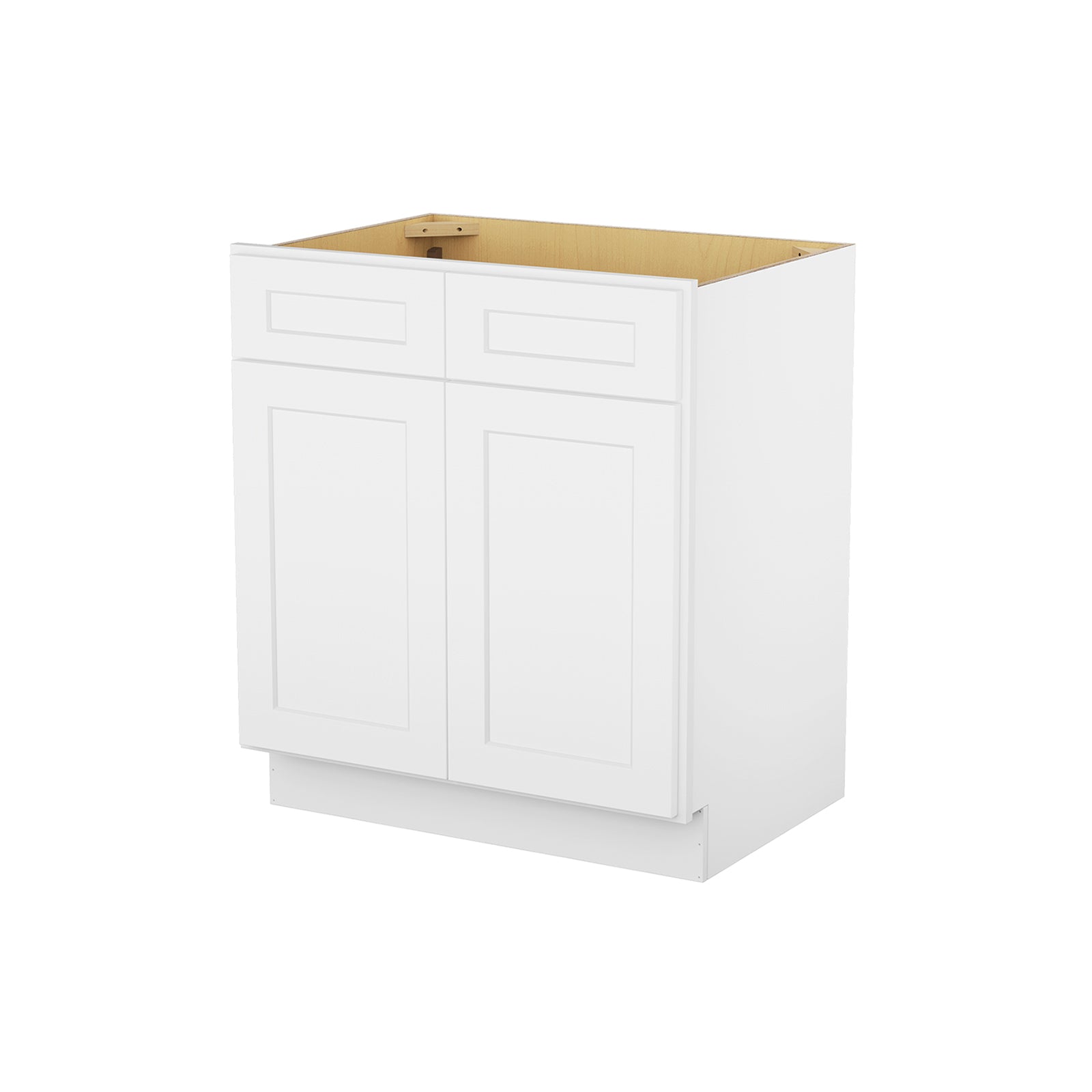 Camlock 30 in. W x 21 in. D x 34.5 in. H Ready to Assemble Bath Vanity Cabinet without Top in Shaker White