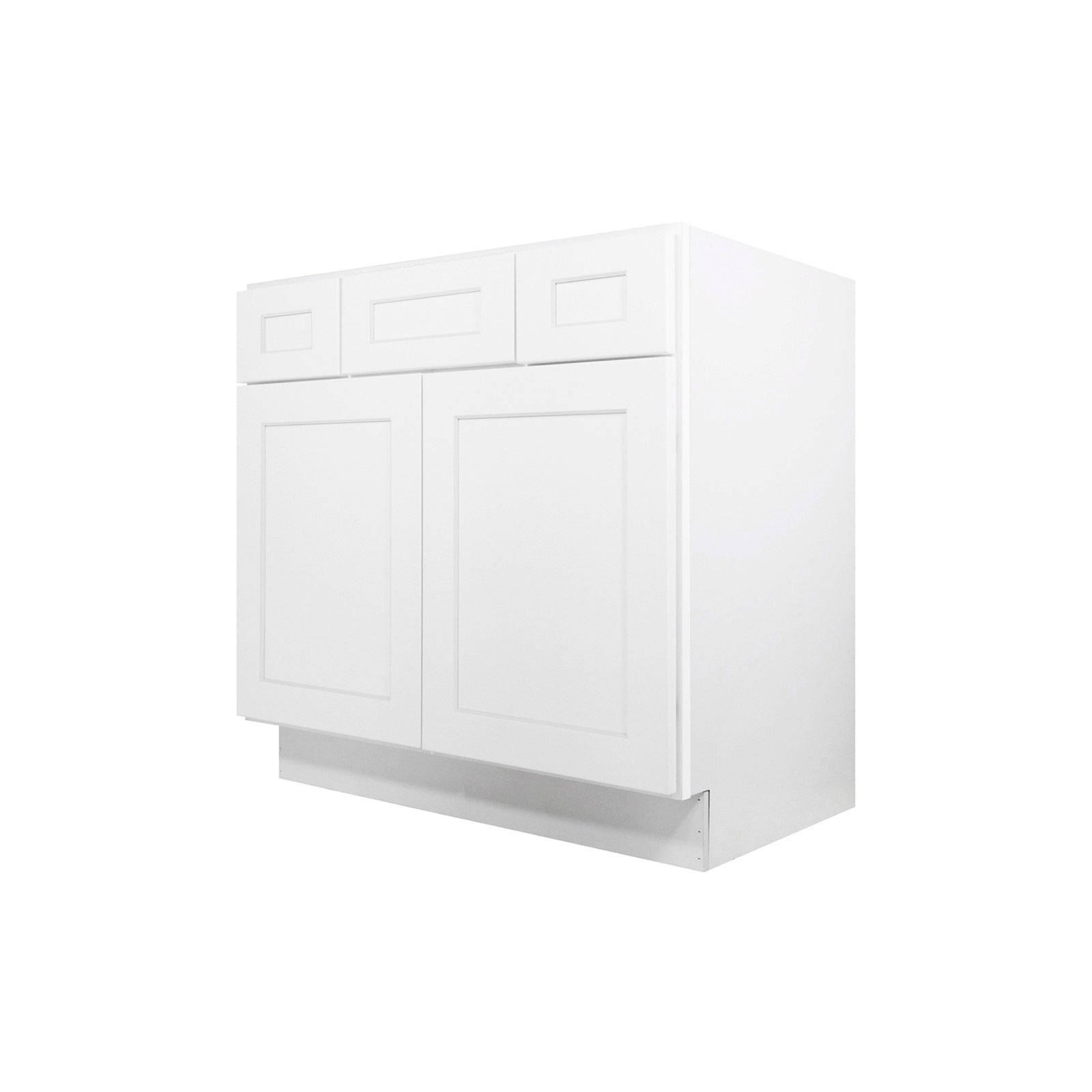 Camlock 2-Drawer 36 in. W x 21 in. D x 34.5 in. H Ready to Assemble Bath Vanity Cabinet without Top in Shaker White