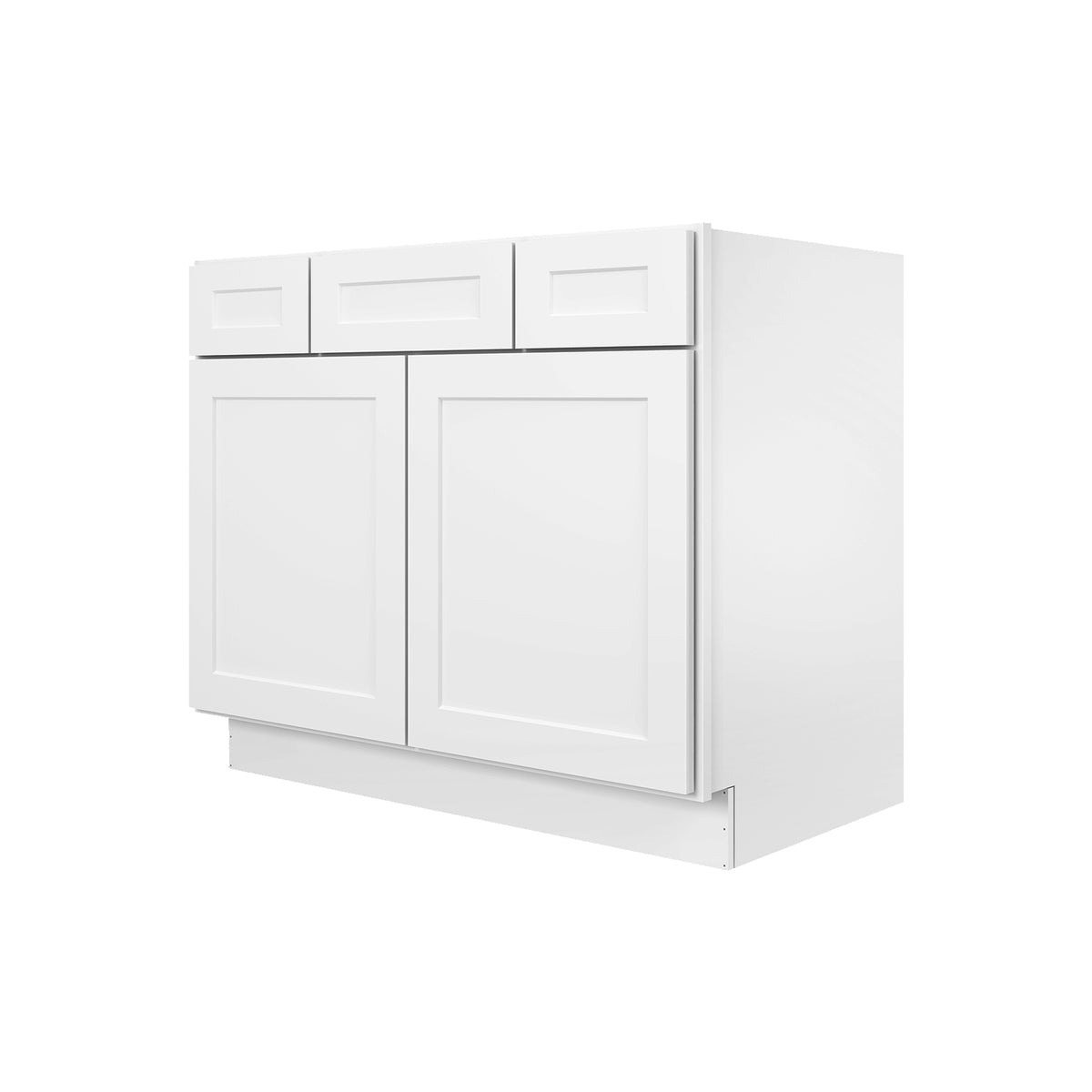 Camlock 2-Drawer 42 in. W x 21 in. D x 34.5 in. H Ready to Assemble Bath Vanity Cabinet without Top in Shaker White