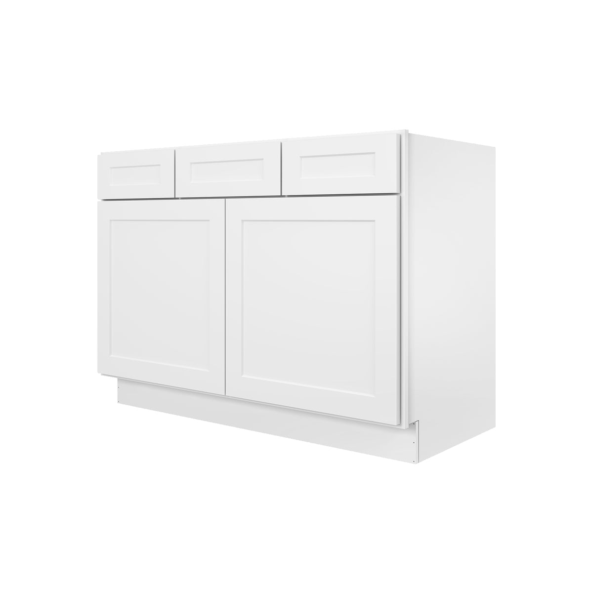 Camlock 2-Drawer 48 in. W x 21 in. D x 34.5 in. H Ready to Assemble Bath Vanity Cabinet without Top in Shaker White