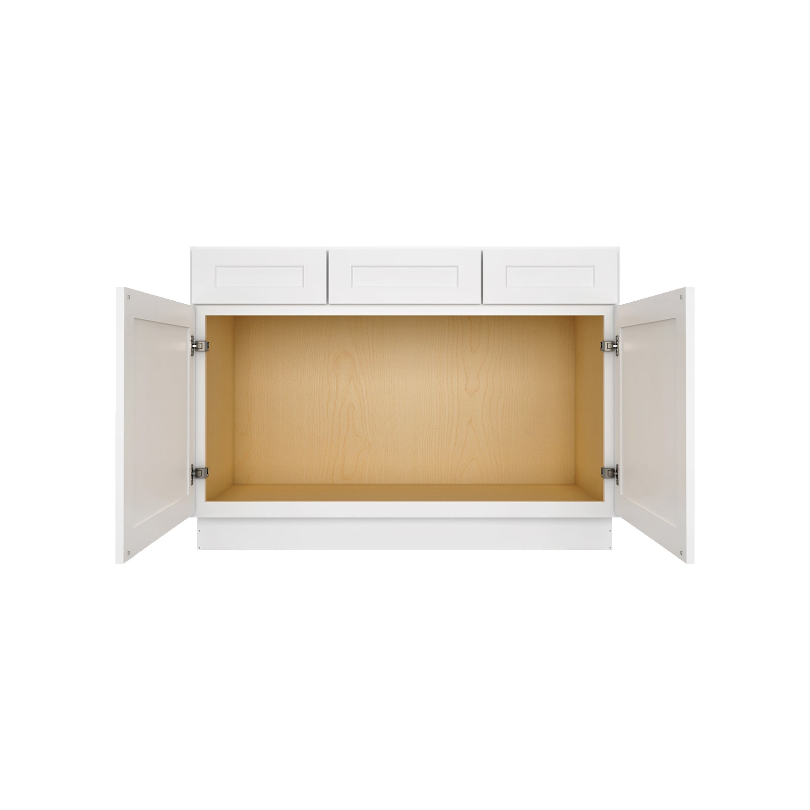 Camlock 2-Drawer 48 in. W x 21 in. D x 34.5 in. H Ready to Assemble Bath Vanity Cabinet without Top in Shaker White