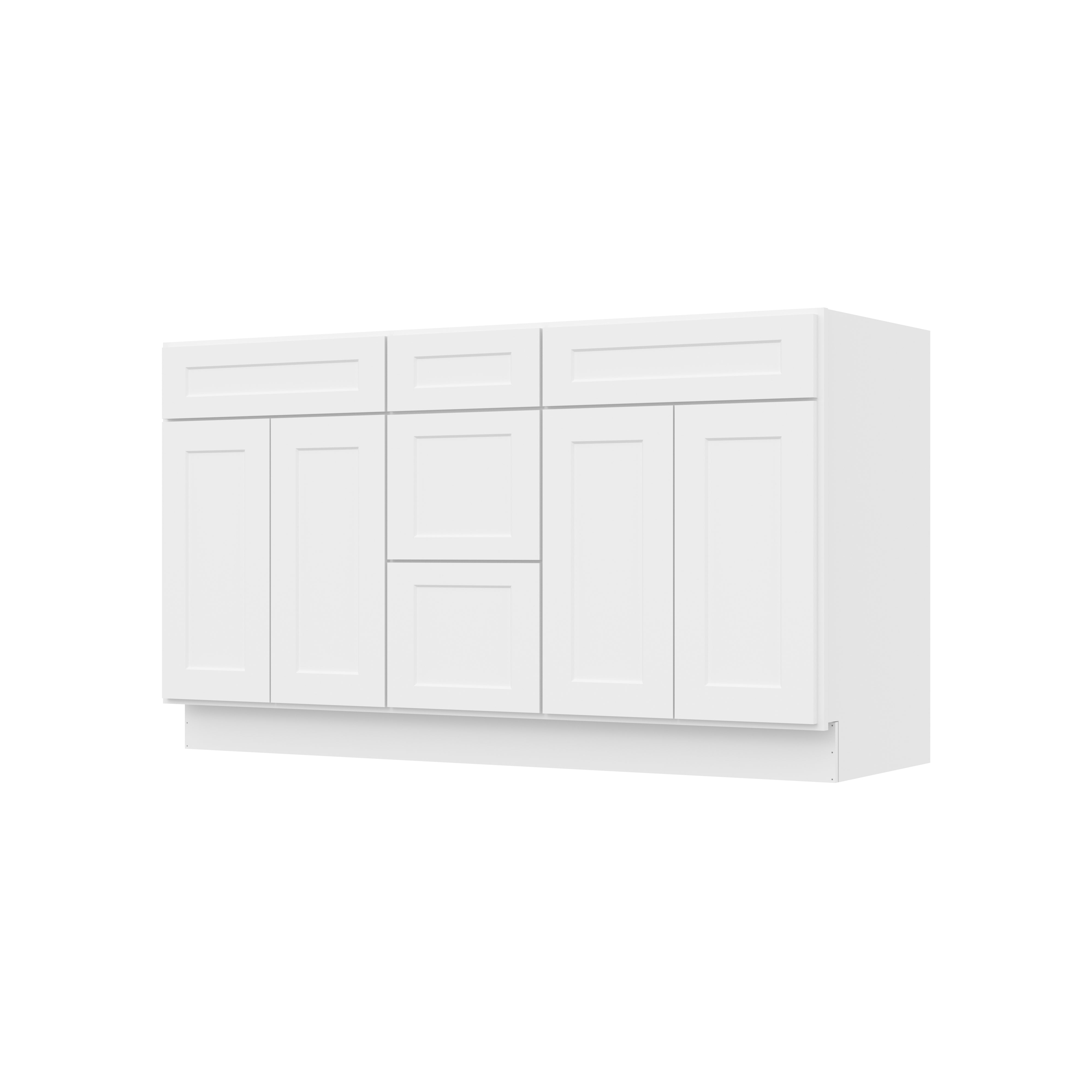 Easy-DIY Combo Bases - One Drawer Stack 60 in. W x 21 in. D x 34.5 in. H Bath Vanity Cabinet without Top in Shaker White