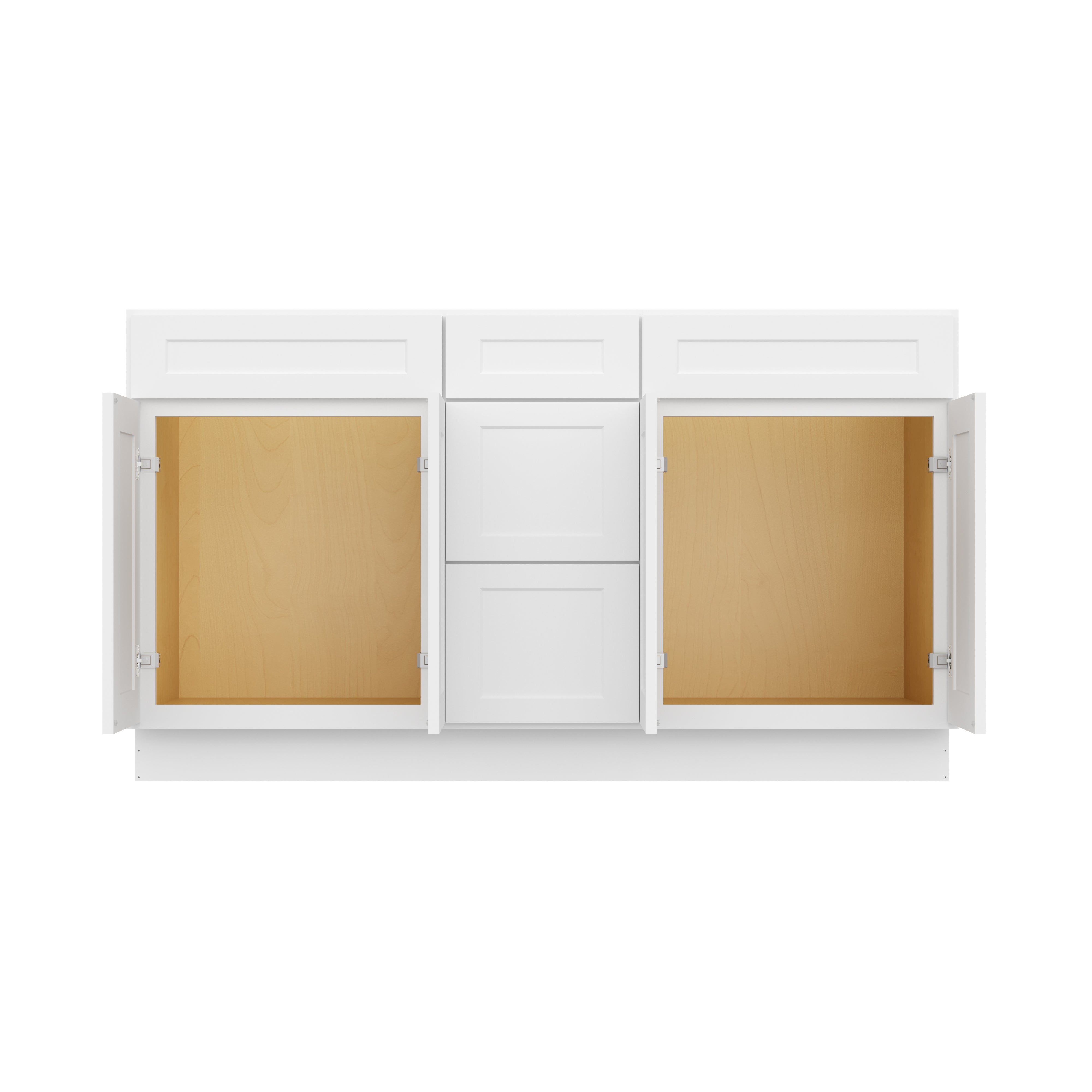 Easy-DIY Combo Bases - One Drawer Stack 60 in. W x 21 in. D x 34.5 in. H Bath Vanity Cabinet without Top in Shaker White