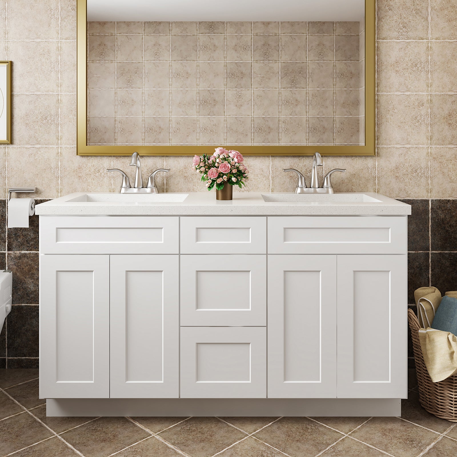 V Series VSDB Three Drawer Bathroom Vanity Base Cabinet, Kitchen Cabinet