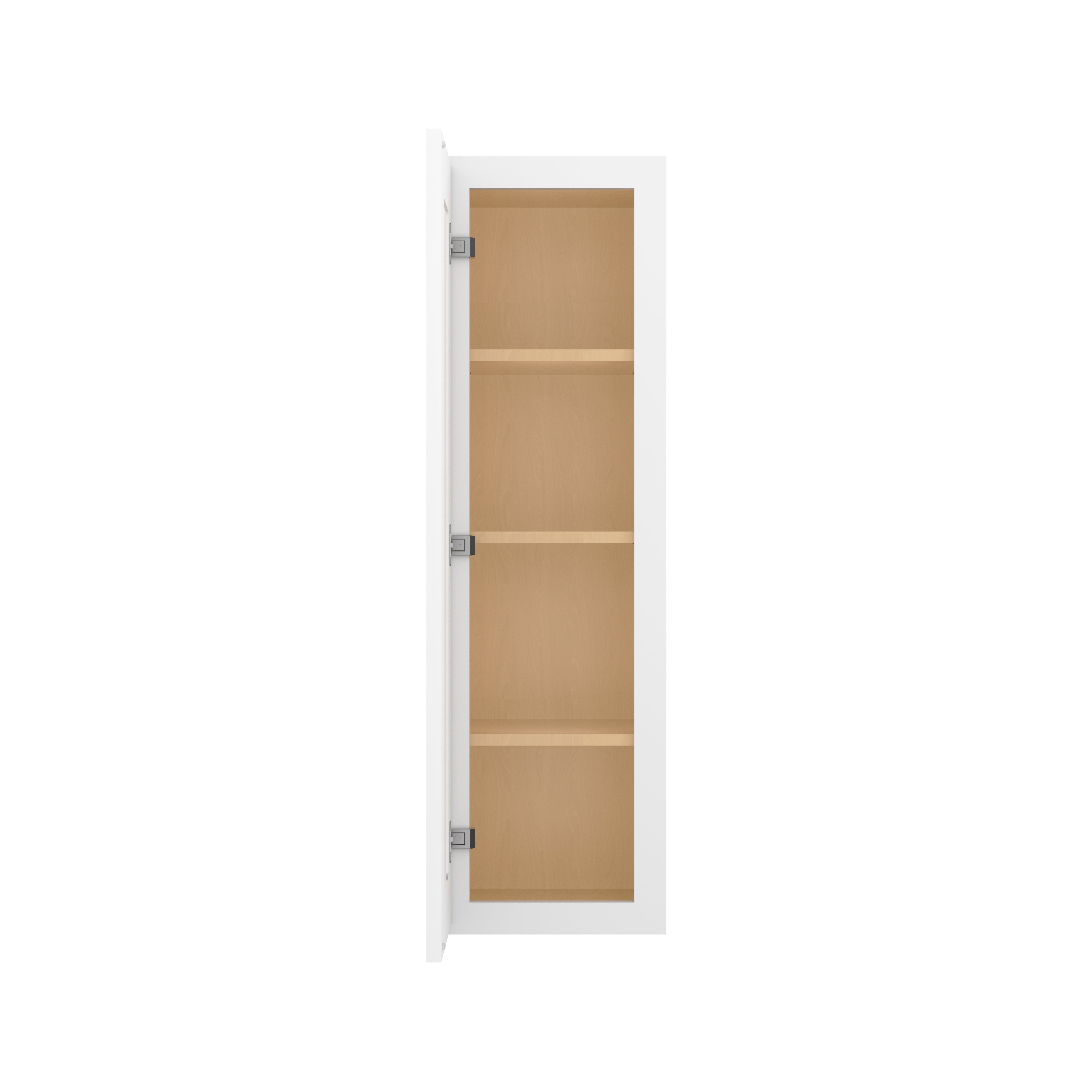 Easy-DIY 12-in W x 12-in D x 42-in H in Shaker White Ready to Assemble Wall Kitchen Cabinet 1 Door-3 Shelves