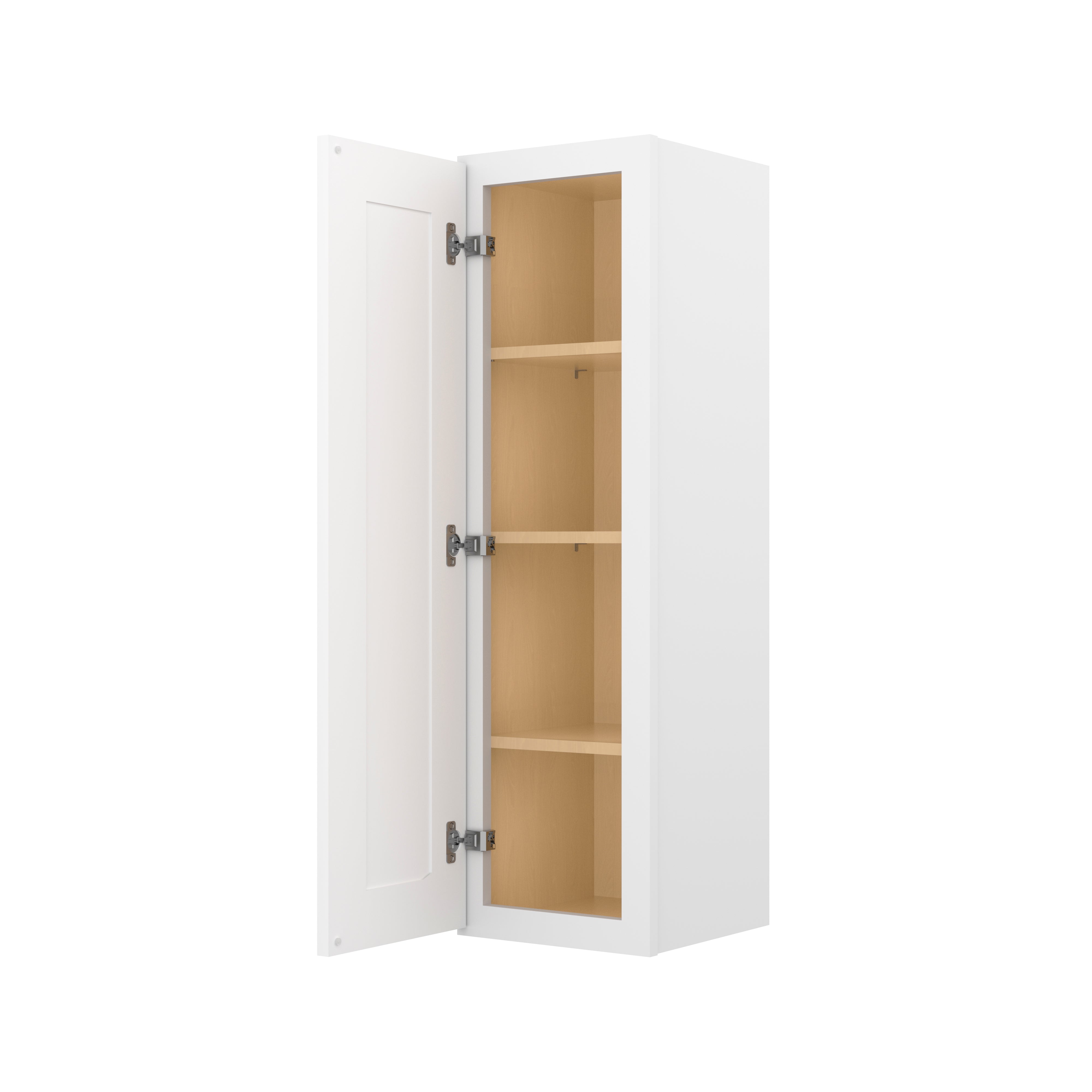 Easy-DIY 12-in W x 12-in D x 42-in H in Shaker White Ready to Assemble Wall Kitchen Cabinet 1 Door-3 Shelves