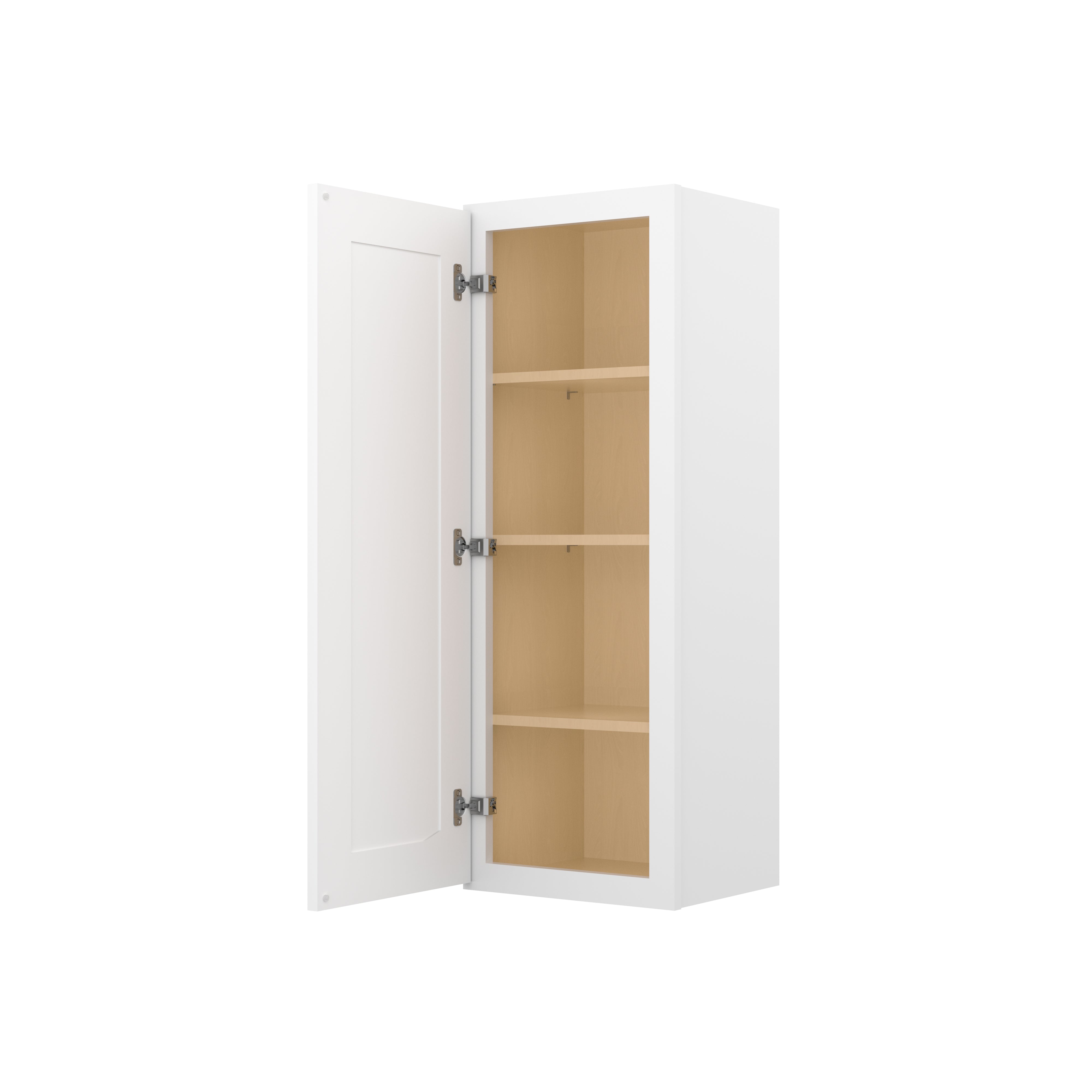 HOMLUX Easy-DIY 15-in W x 12-in D x 42-in H in Shaker White Ready to Assemble Wall Kitchen Cabinet 1 Door-3 Shelves