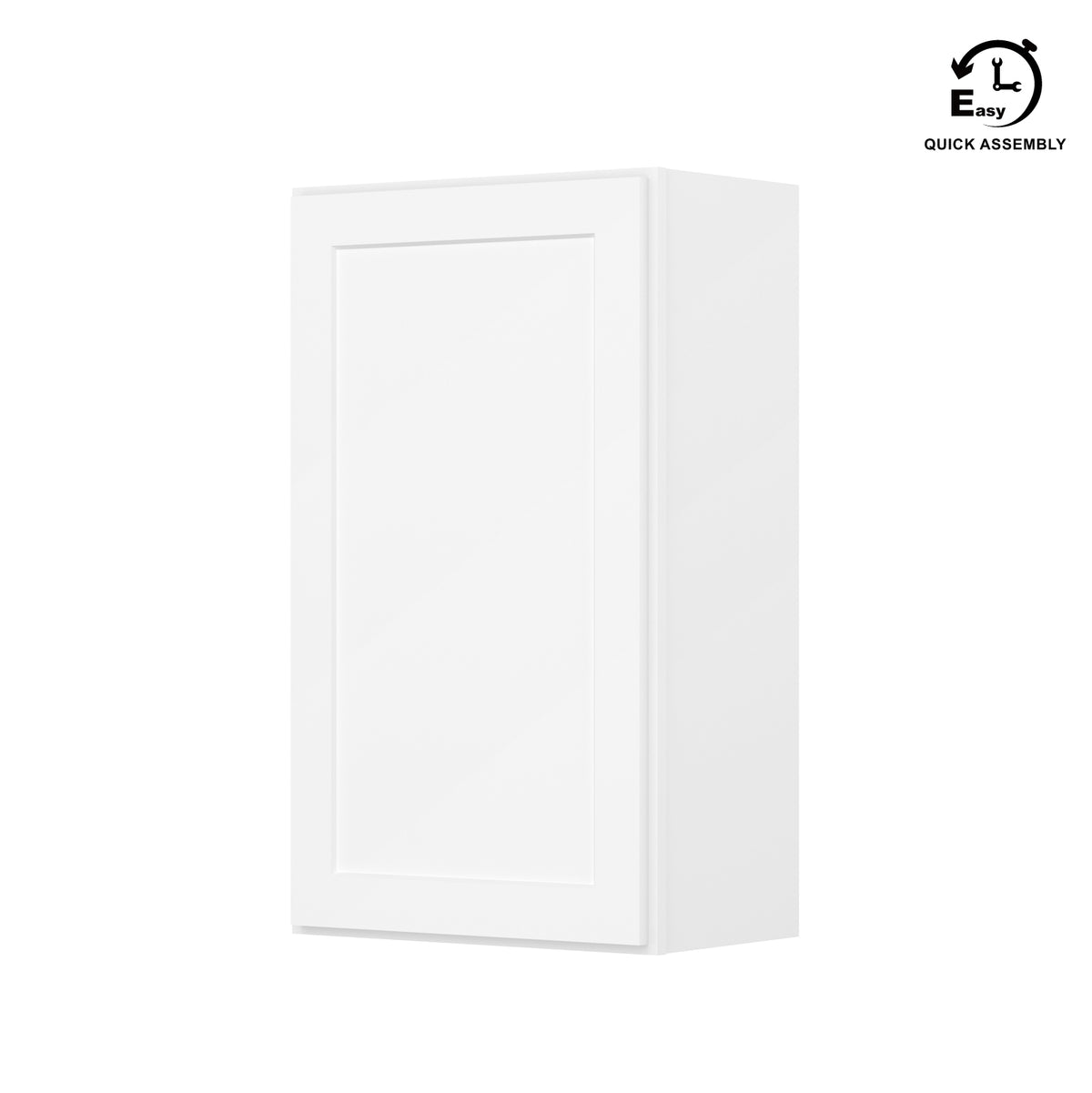HOMLUX Easy-DIY 21-in W x 12-in D x 42-in H in Shaker White Ready to Assemble Wall Kitchen Cabinet 1 Door-3 Shelves
