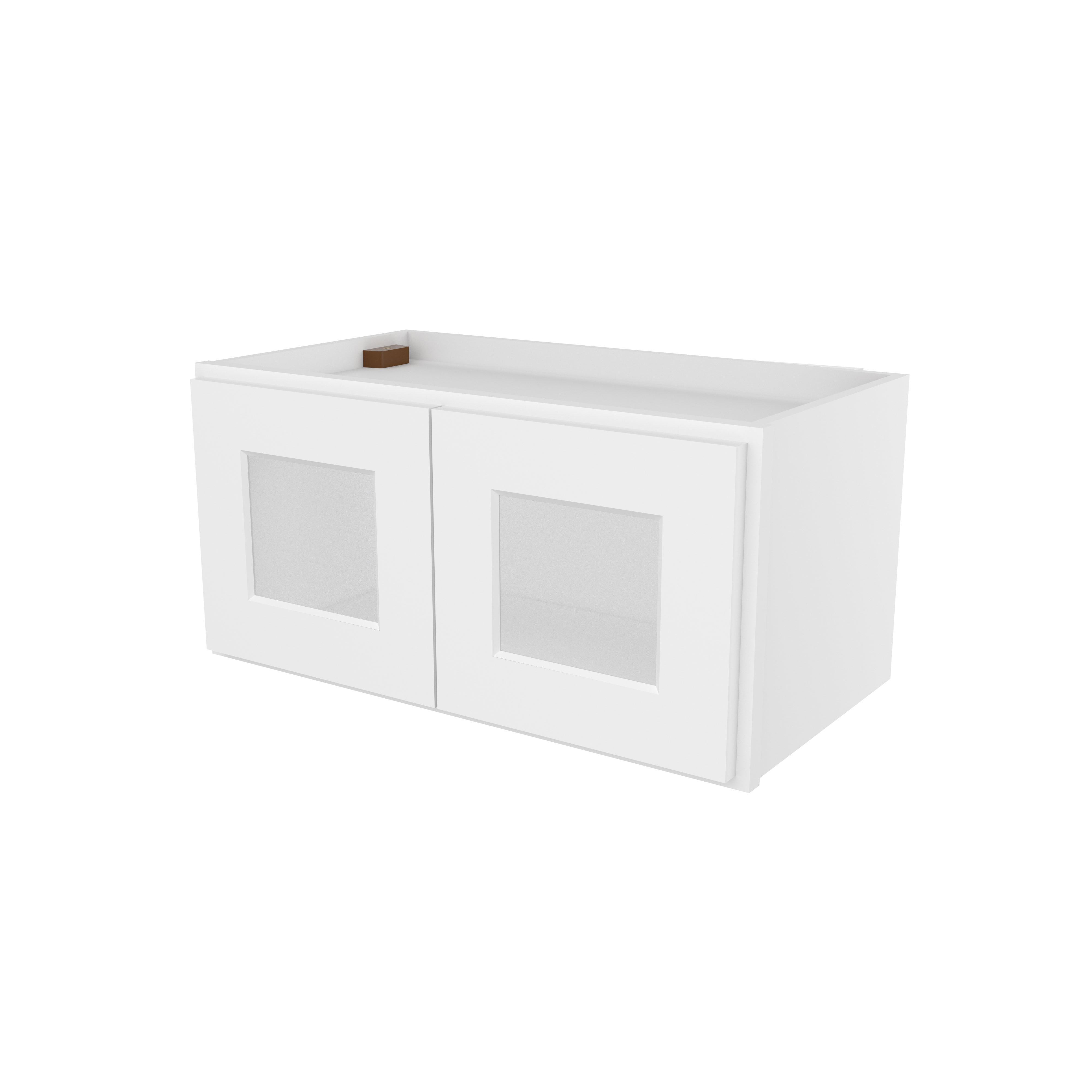 HOMLUX Easy DIY  24-in W x 12-in D x 12-in H in Royal White Plywood Ready to Assemble Wall Kitchen Cabinet Glass NOT included