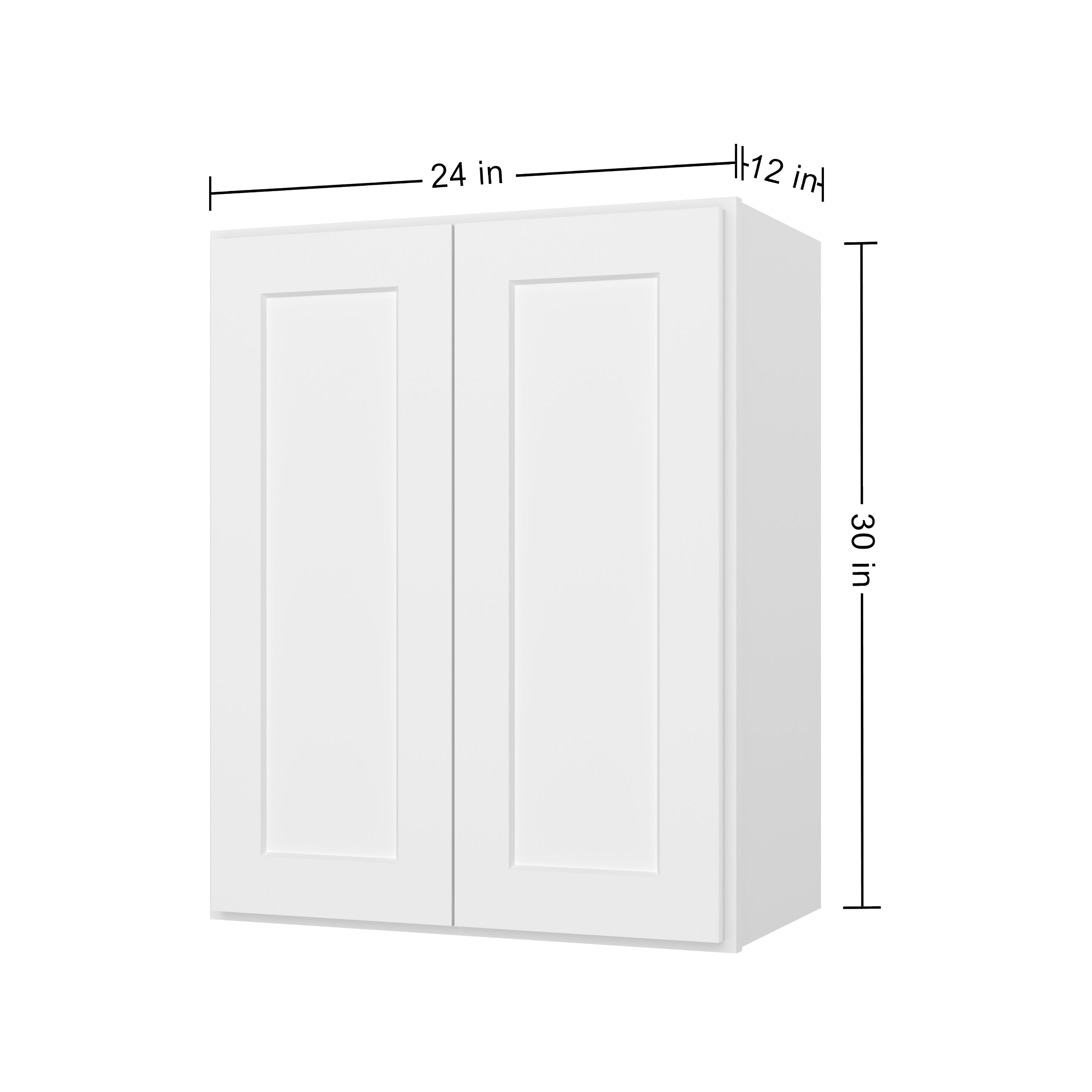 HOMLUX Easy-DIY 24-in W x 12-in D x 42-in H in Shaker White Ready to Assemble Wall Kitchen Cabinet