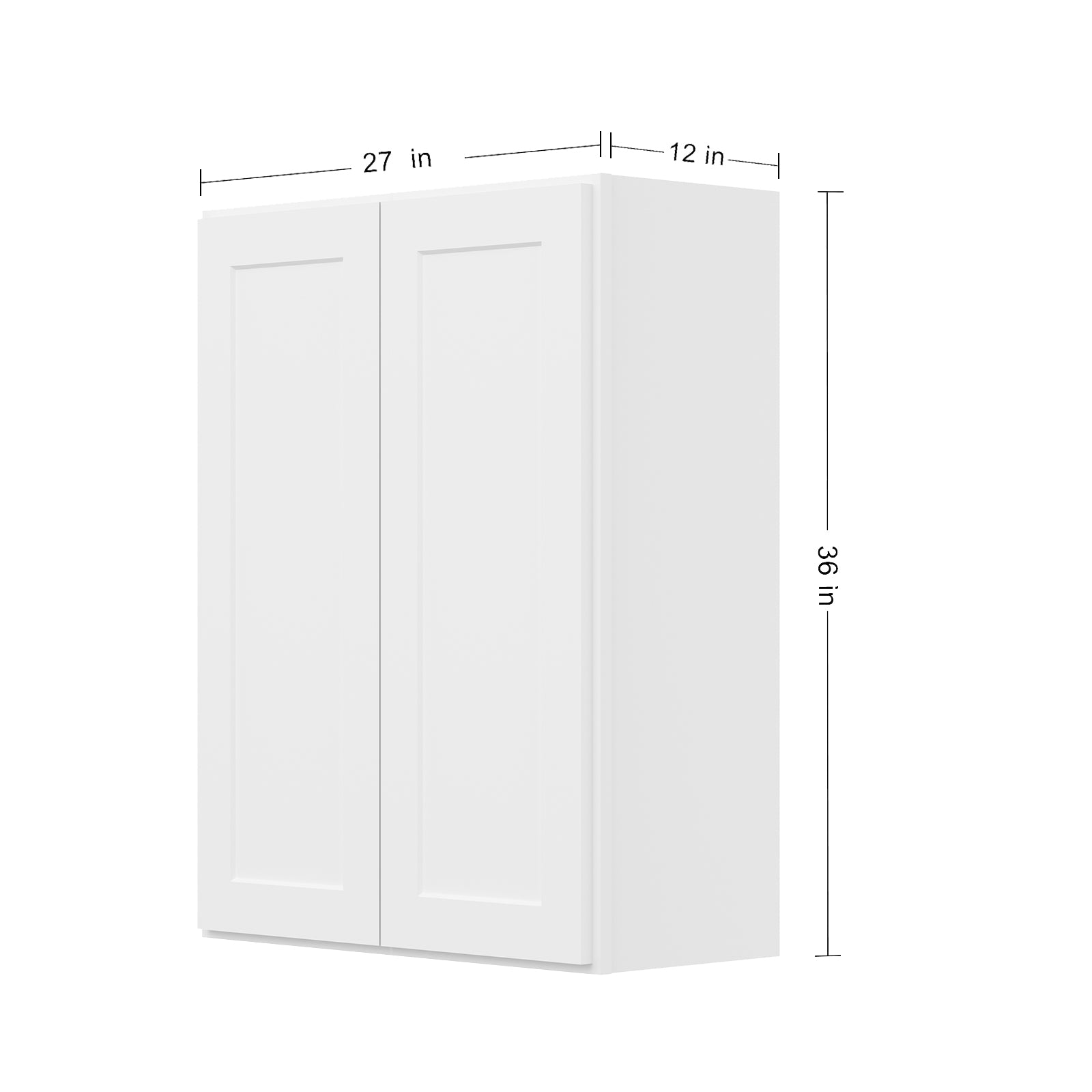 HOMLUX Easy DIY  24-in W x 12-in D x 42-in H in Royal White Plywood Ready to Assemble Wall Kitchen Cabinet Glass NOT included