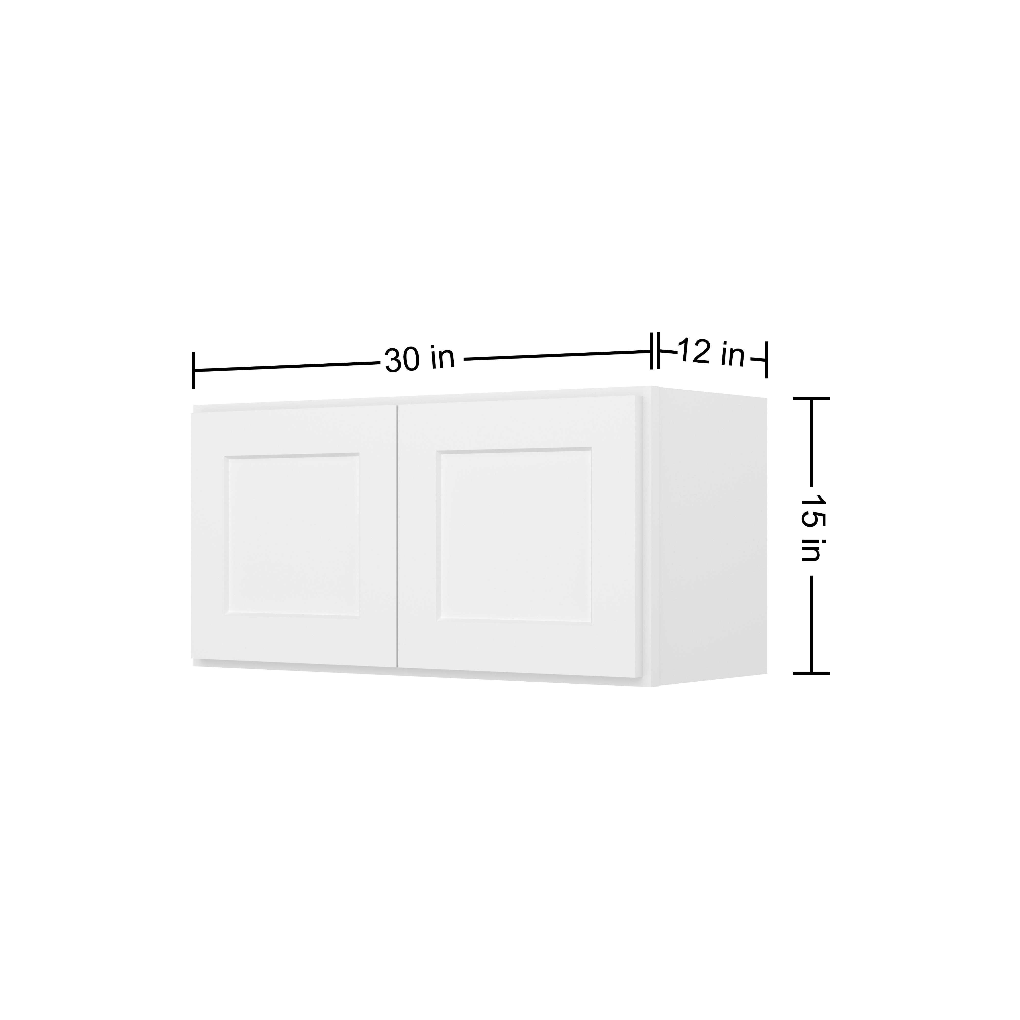 HOMLUX Easy-DIY 33-in W x 12-in D x 42-in H in Shaker White Ready to Assemble Wall  Kitchen Cabinet 2 Door-3 Shelves