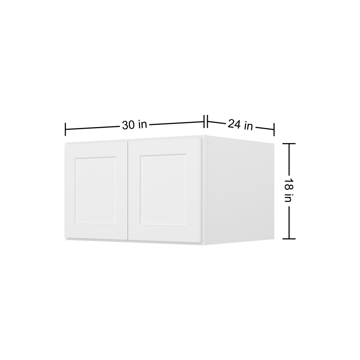 HOMLUX Easy-DIY 30-in W x 24-in D x 24-in H in Shaker White Ready to Assemble Wall Refrigerator Kitchen Cabinet with 2 Doors