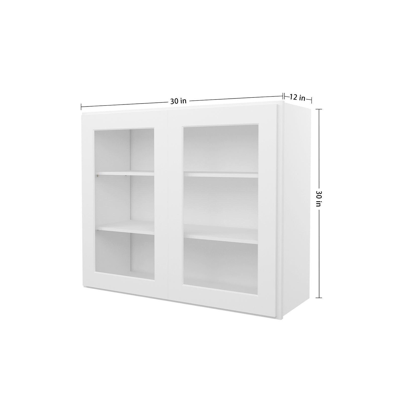 HOMLUX Easy-DIY 30-in W x 24-in D x 24-in H in Shaker White Ready to Assemble Wall Refrigerator Kitchen Cabinet with 2 Doors