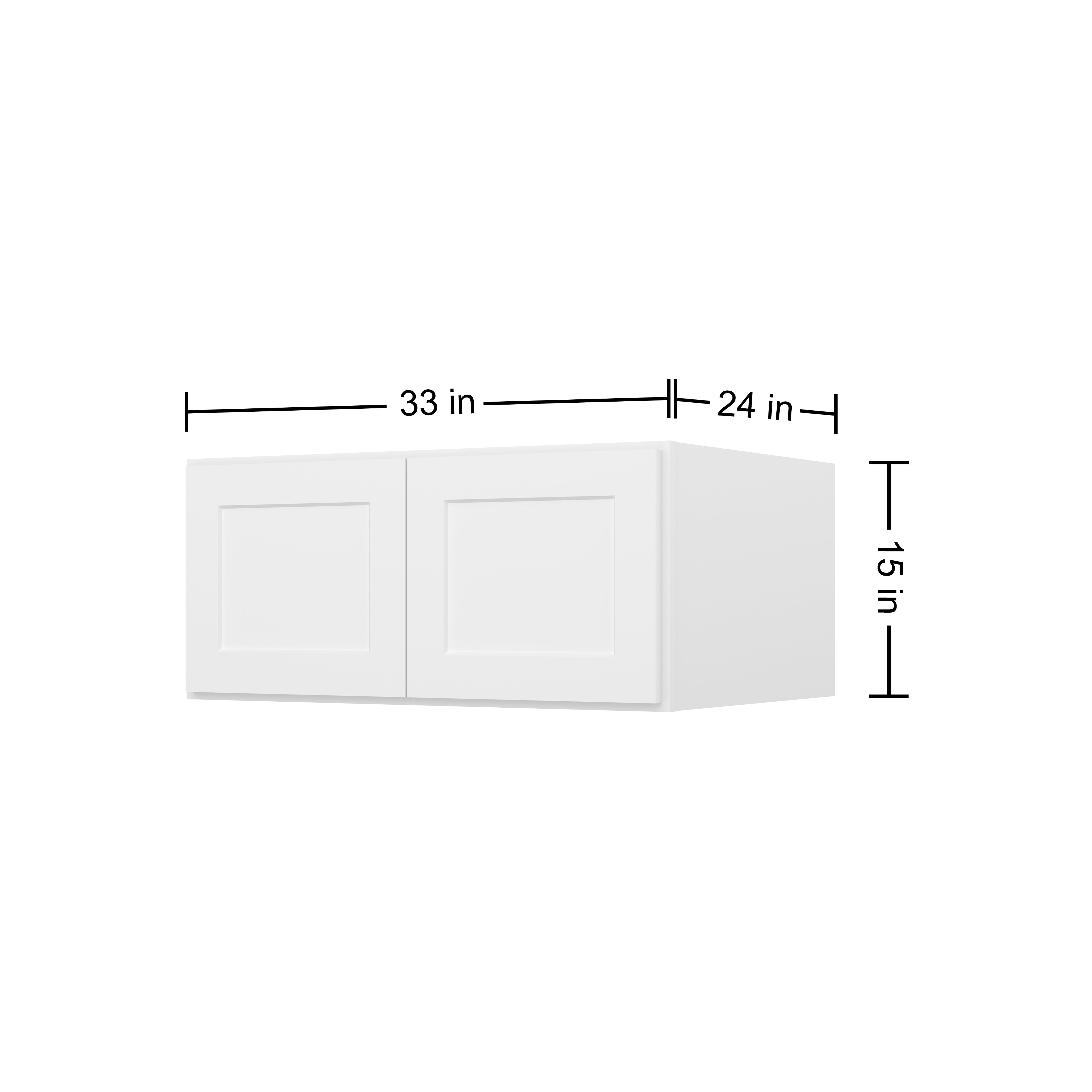HOMLUX Easy-DIY 33-in W x 24-in D x 24-in H in Shaker White Ready to Assemble Wall Refrigerator Kitchen Cabinet with 2 Doors