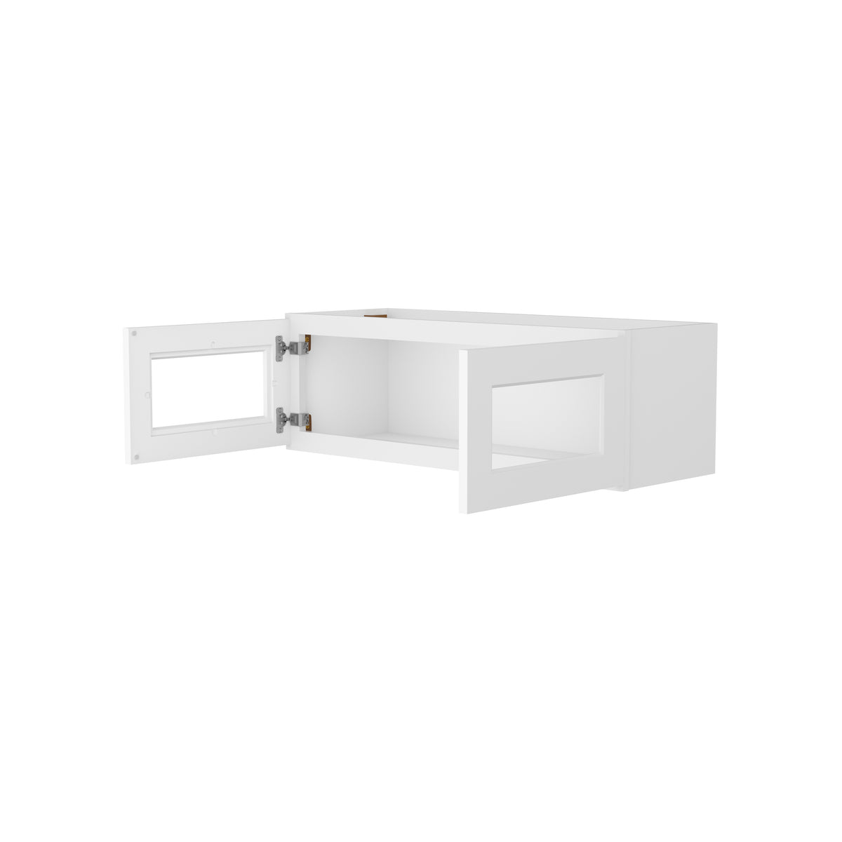 Easy-DIY 36-in W x 12-in D x 12-in H in Shaker White Ready to Assemble Wall Kitchen Cabinet Glass NOT Included