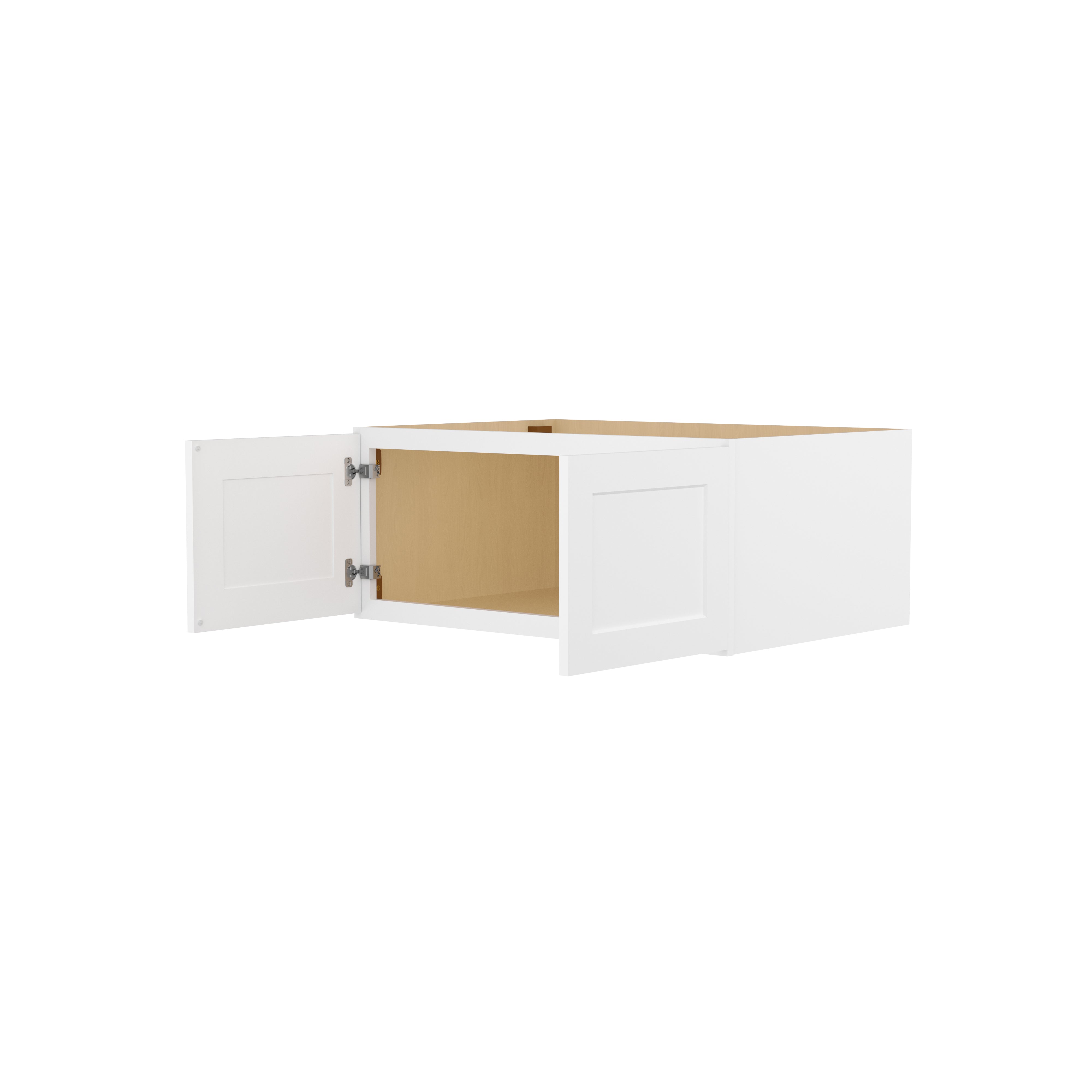 HOMLUX Easy-DIY 36-in W x 24-in D x 15-in H in Shaker White Ready to Assemble Wall Refrigerator Kitchen Cabinet with 2 Doors