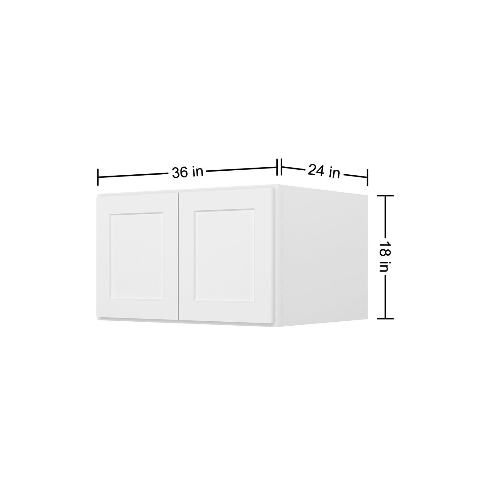 HOMLUX Easy-DIY 36-in W x 24-in D x 24-in H in Shaker White Ready to Assemble Wall Refrigerator Kitchen Cabinet with 2 Doors