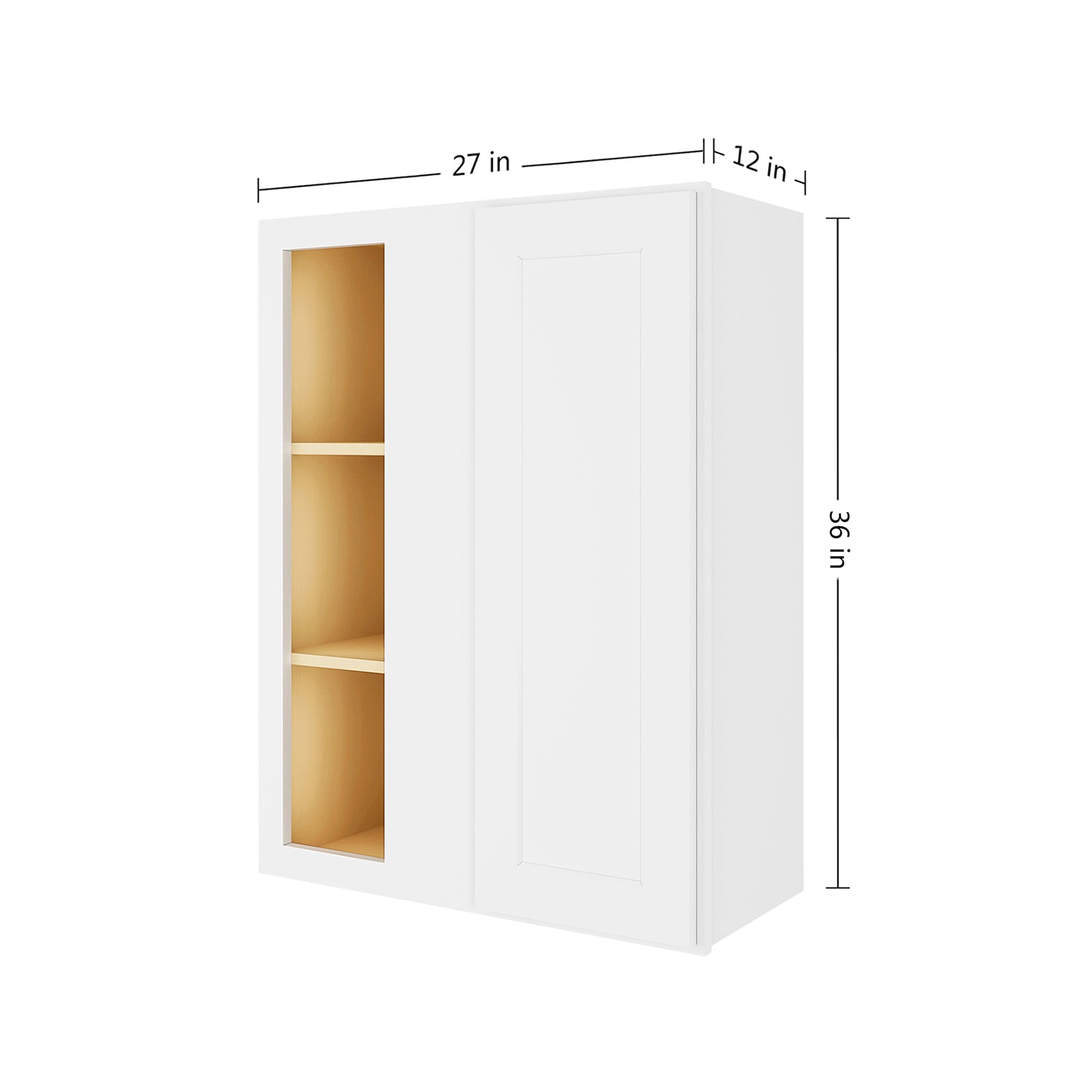 HOMLUX Easy-DIY 30-in W x 12-in D x 42-in H in Shaker White Ready to Assemble Wall Blind  Kitchen Cabinet