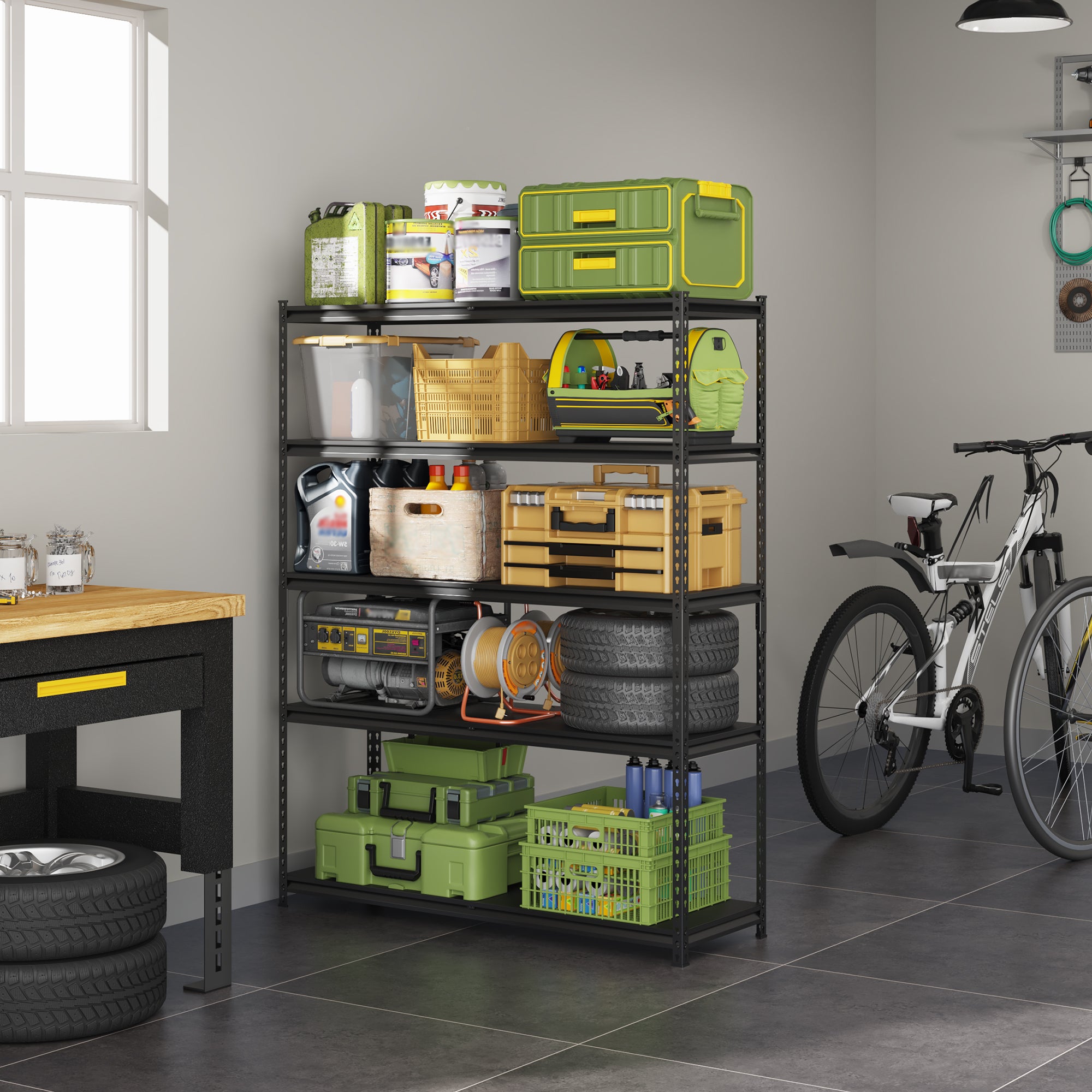 5-Tier Adjustable Heavy Duty Metal Shelving Unit
