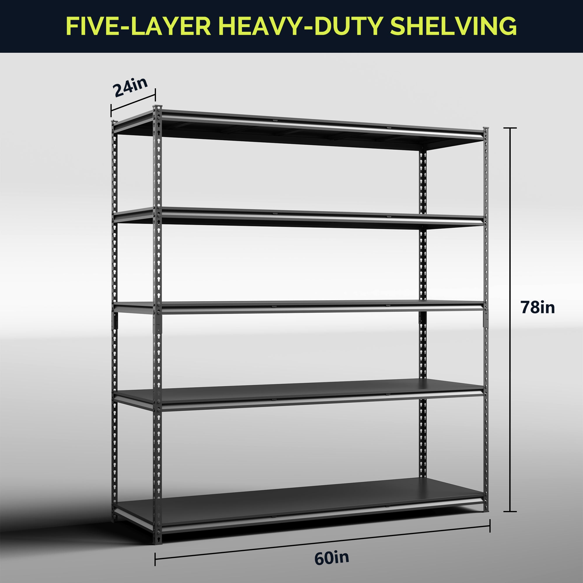 5-Tier Adjustable Heavy Duty Metal Shelving Unit