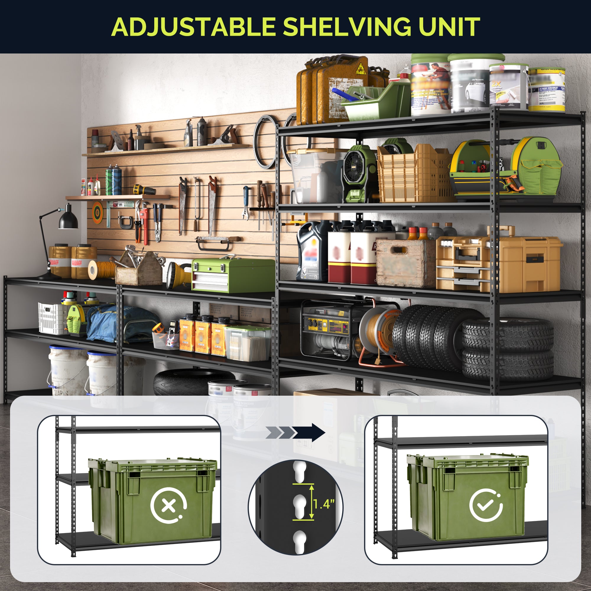 5-Tier Adjustable Heavy Duty Metal Shelving Unit