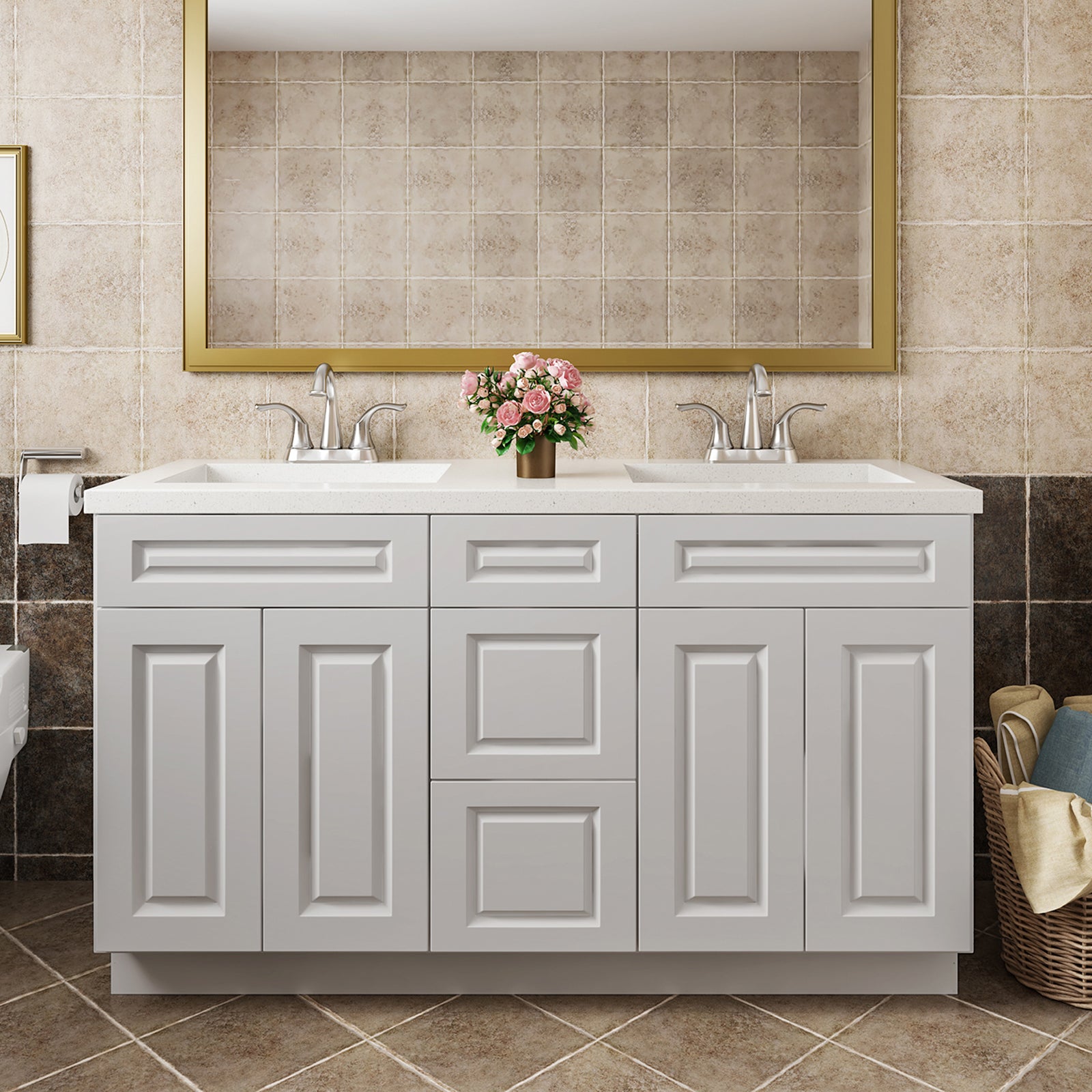 V Series VSDB Three Drawer Bathroom Vanity Base Cabinet, Kitchen Cabinet