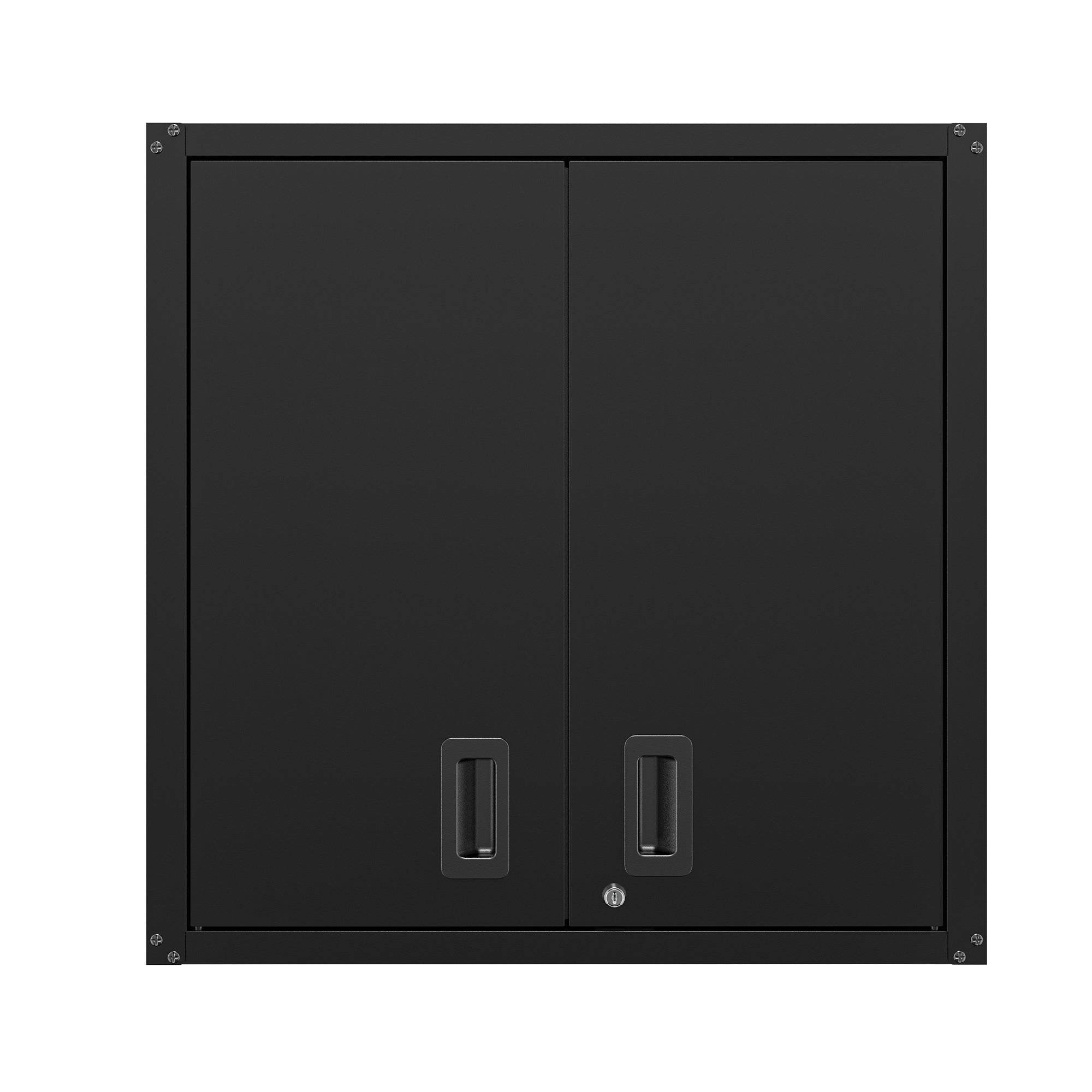 Garage Wall Mounted Storage Cabinet with Two Doors and One Shelf Lockable Metal Wall Cabinet Hanging Tool Cabinet for Garage Utility Room