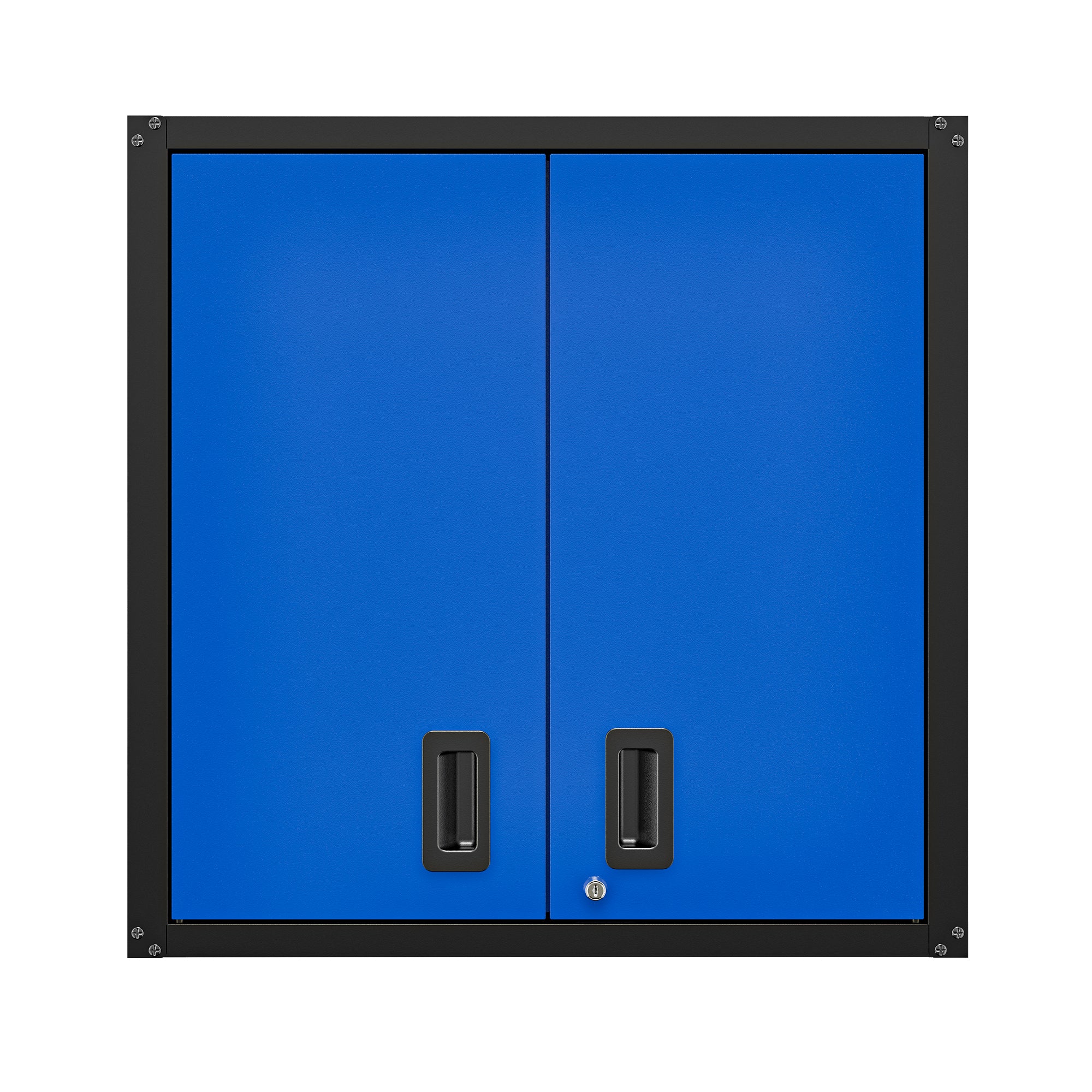Garage Wall Mounted Storage Cabinet with Two Doors and One Shelf Lockable Metal Wall Cabinet Hanging Tool Cabinet for Garage Utility Room