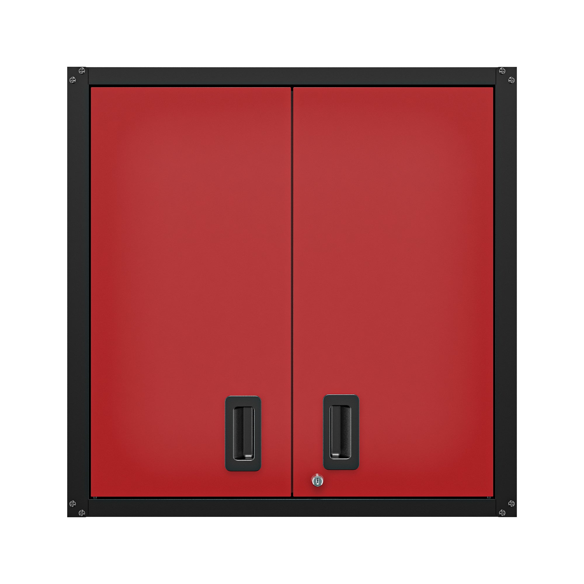 Garage Wall Mounted Storage Cabinet with Two Doors and One Shelf Lockable Metal Wall Cabinet Hanging Tool Cabinet for Garage Utility Room