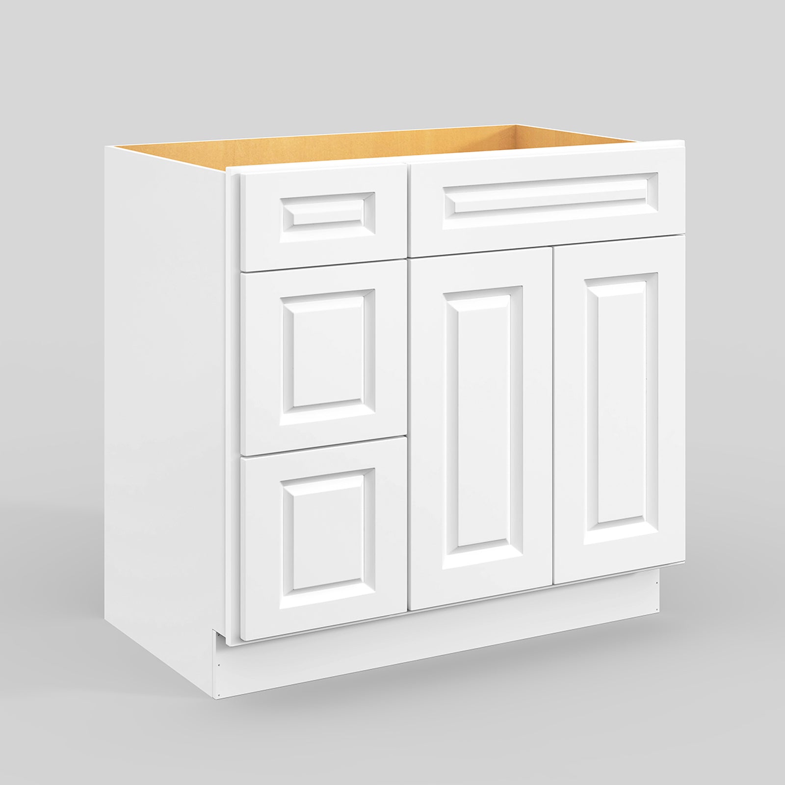 V Series One Left Door Three Drawer Bathroom Vanity Base Cabinet, Kitchen Cabinet