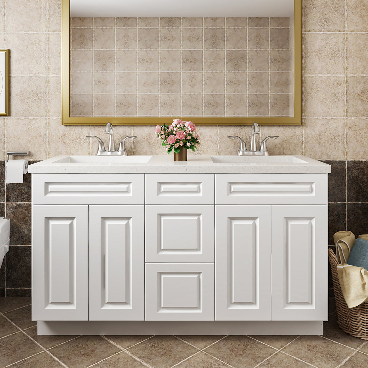 V Series VSDB Three Drawer Bathroom Vanity Base Cabinet, Kitchen Cabinet