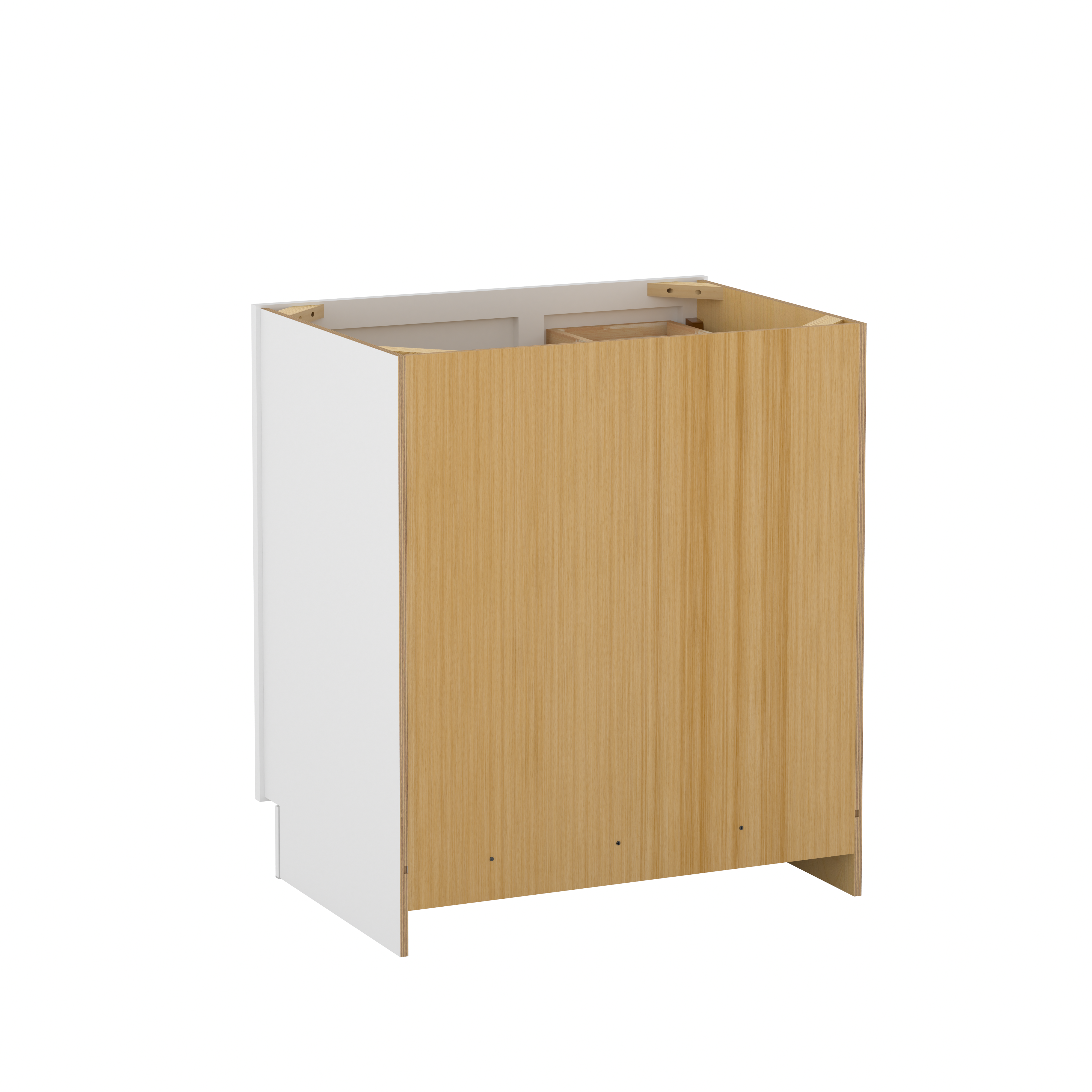 Easy-DIY Combo Bases - Drawers Left 30 in. W x 21 in. D x 34.5 in. H Bath Vanity Cabinet without Top in Shaker White
