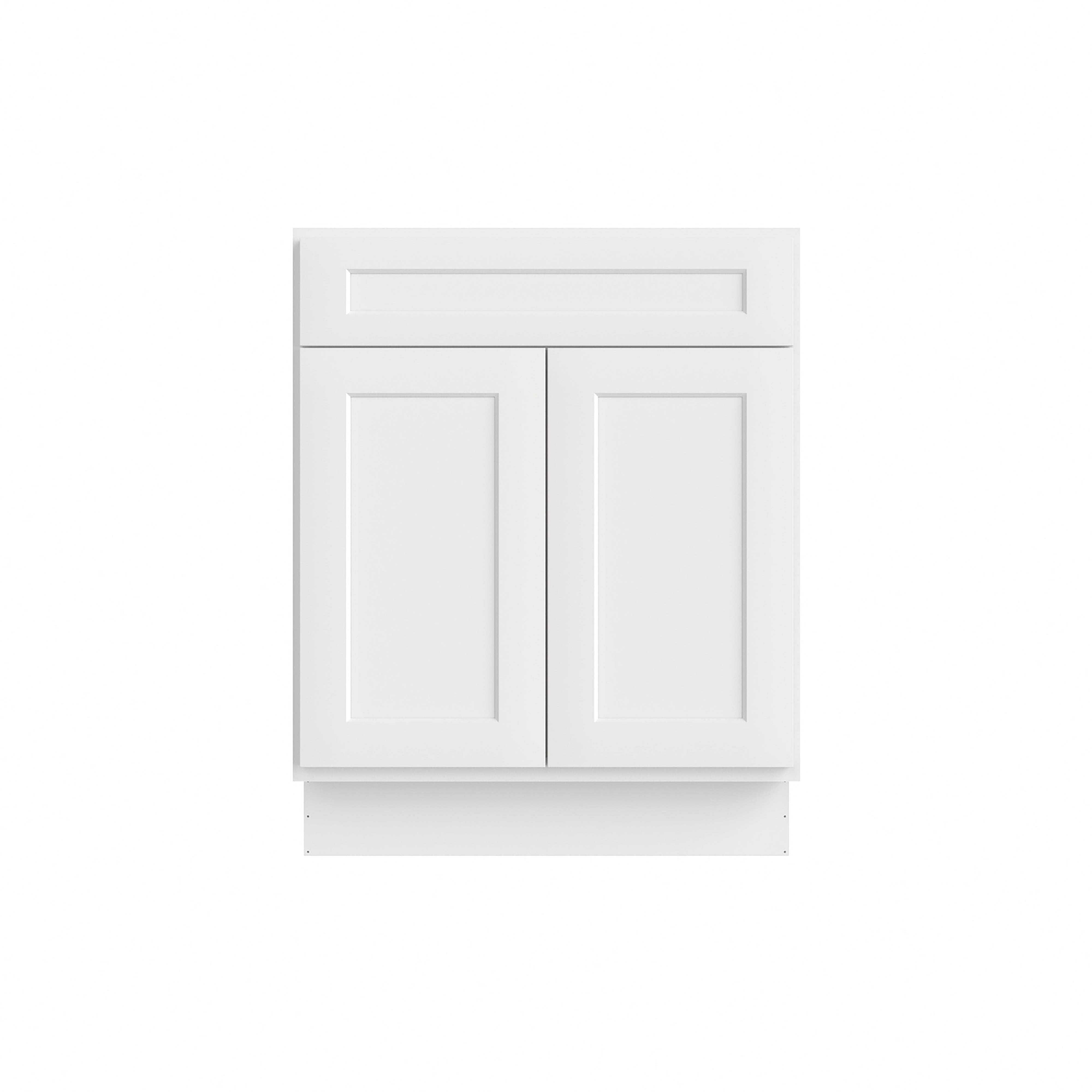 Camlock 27 in. W x 21 in. D x 34.5 in. H Ready to Assemble Bath Vanity Cabinet without Top in Shaker White