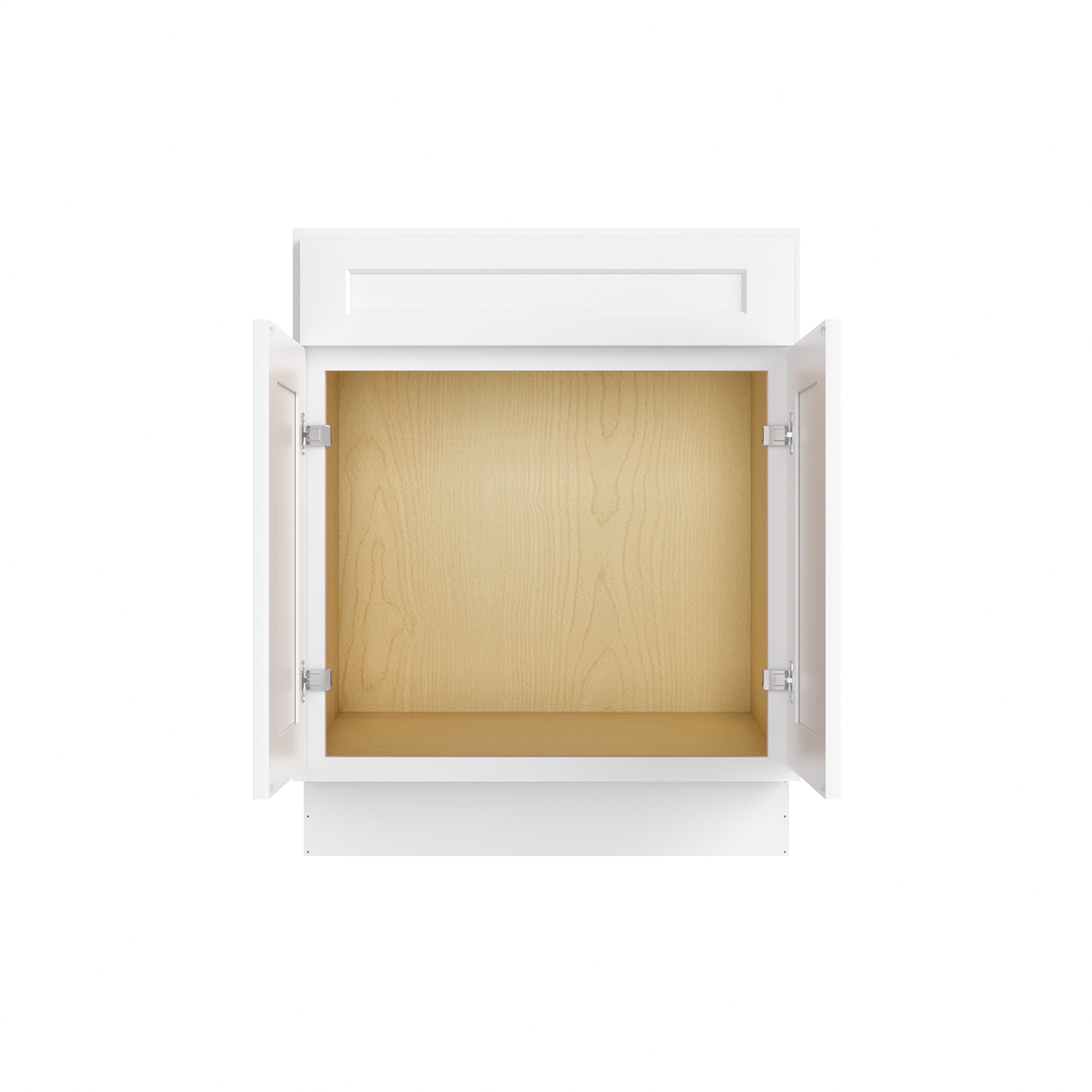Camlock 27 in. W x 21 in. D x 34.5 in. H Ready to Assemble Bath Vanity Cabinet without Top in Shaker White