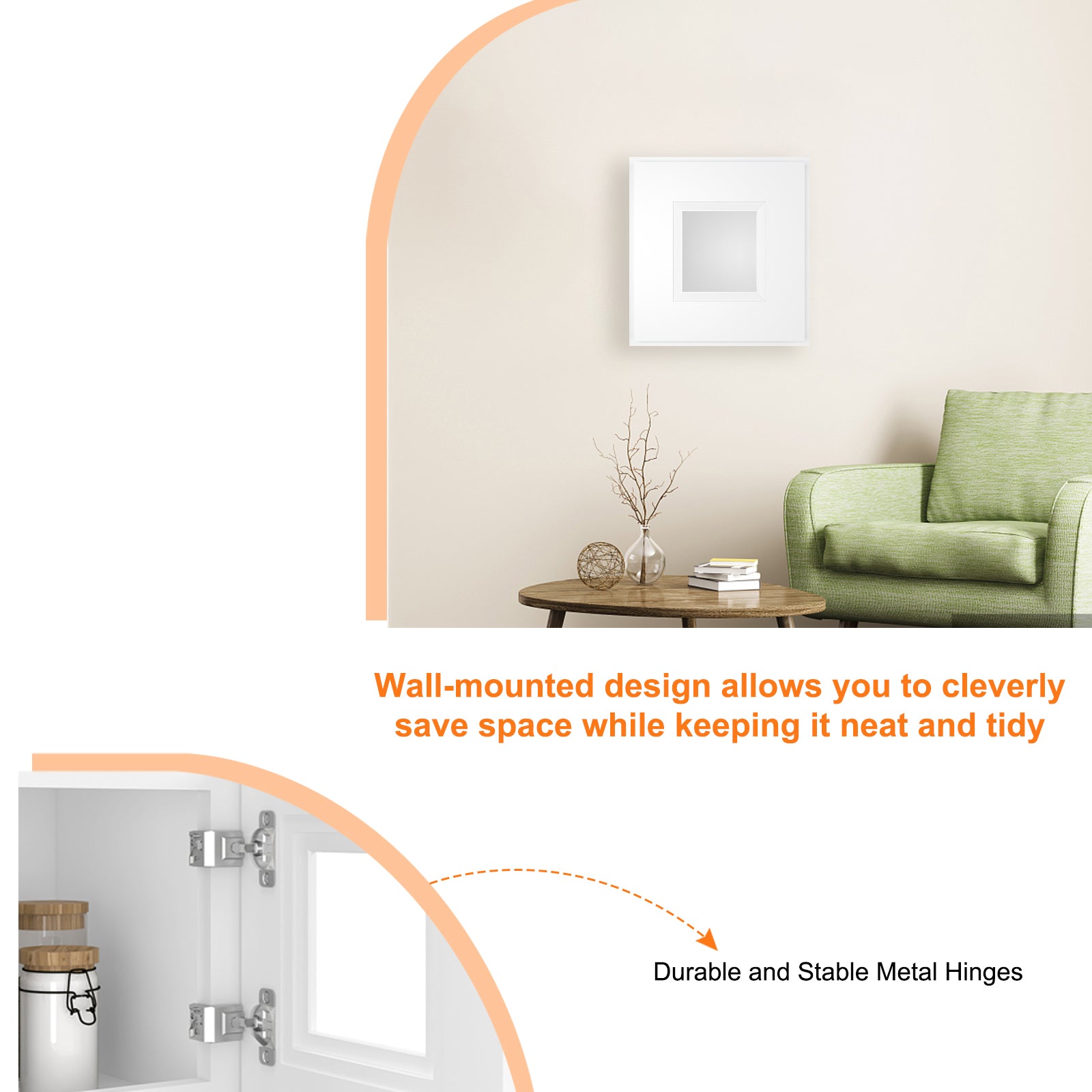 12"D*15"W*12"H Birch Solid Wood Medicine Cabinet Wall Mounted W1512GD