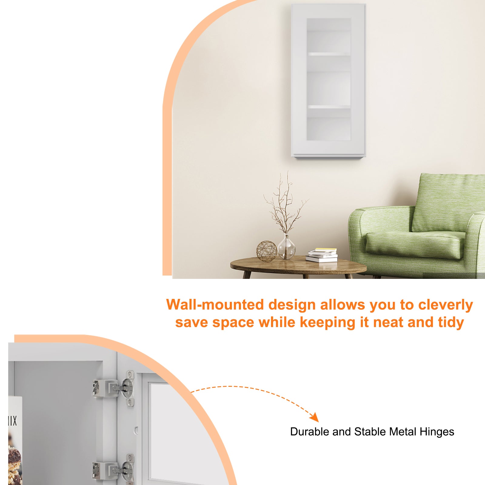 12"D*15"W*30"H Birch Solid Wood Medicine Cabinet Wall Mounted W1530GD