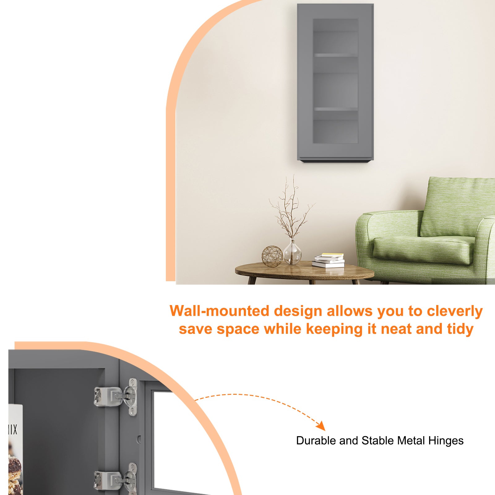 12"D*15"W*30"H Birch Solid Wood Medicine Cabinet Wall Mounted W1530GD