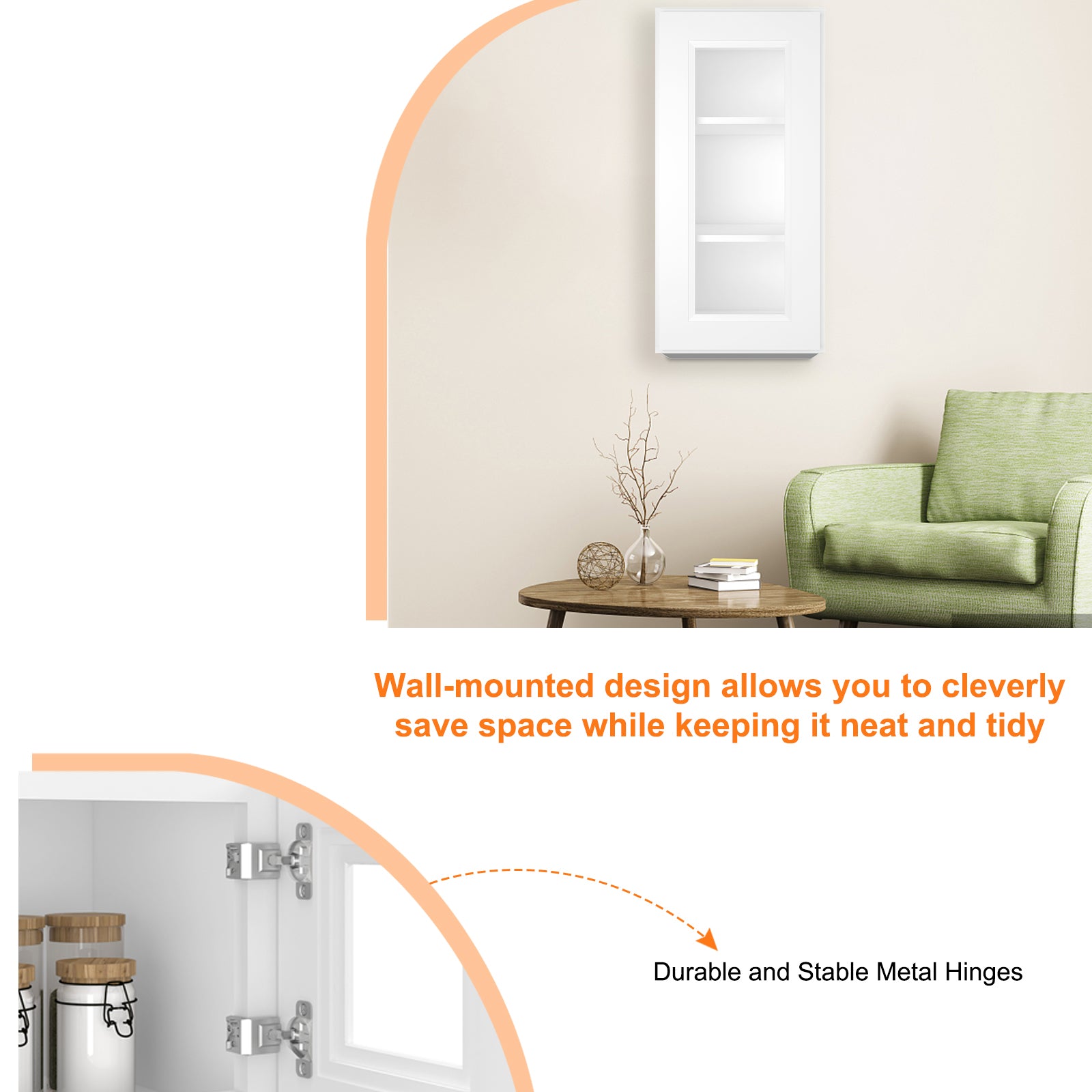 12"D*15"W*30"H Birch Solid Wood Medicine Cabinet Wall Mounted W1530GD