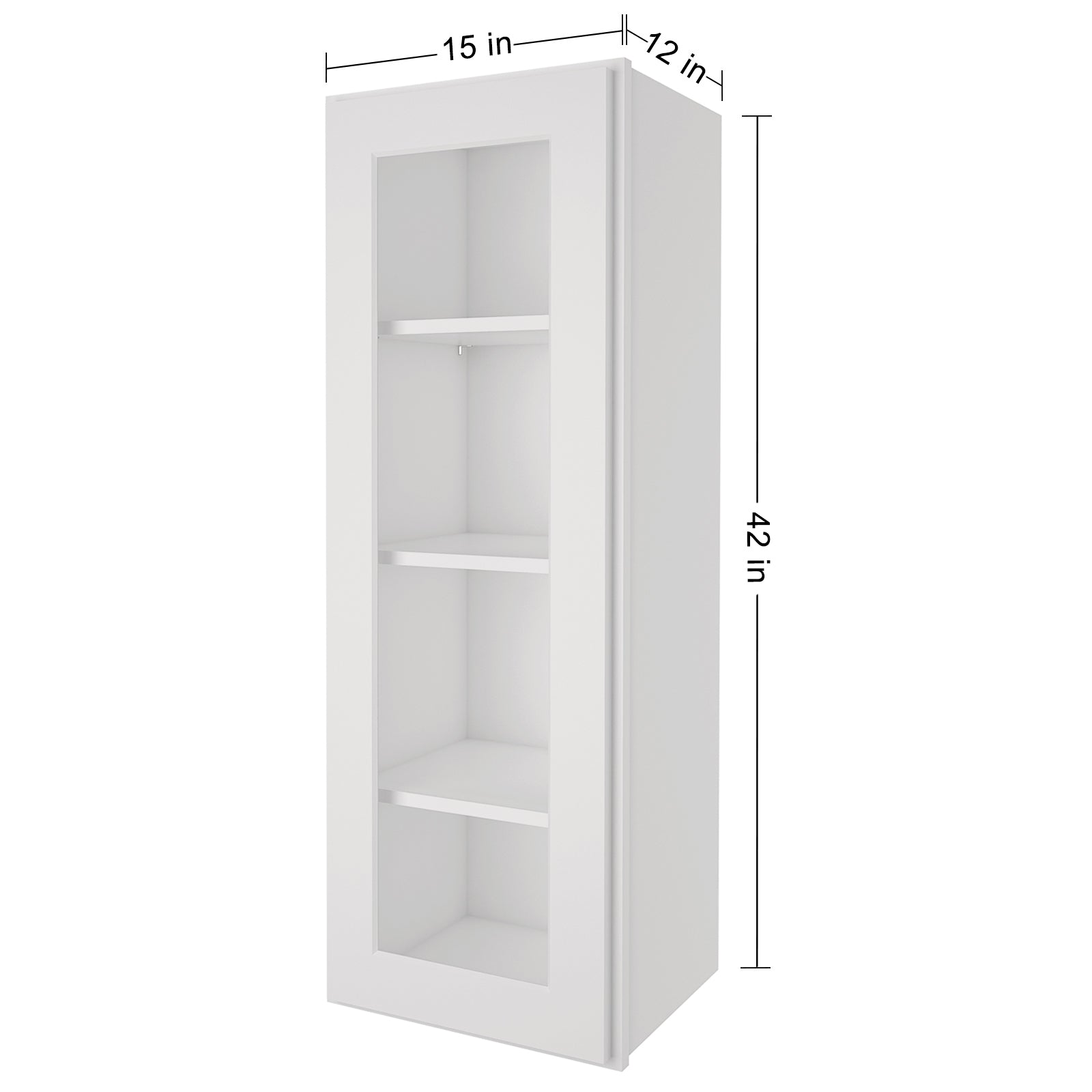 12"D*15"W*42"H Birch Solid Wood Medicine Cabinet Wall Mounted W1542GD