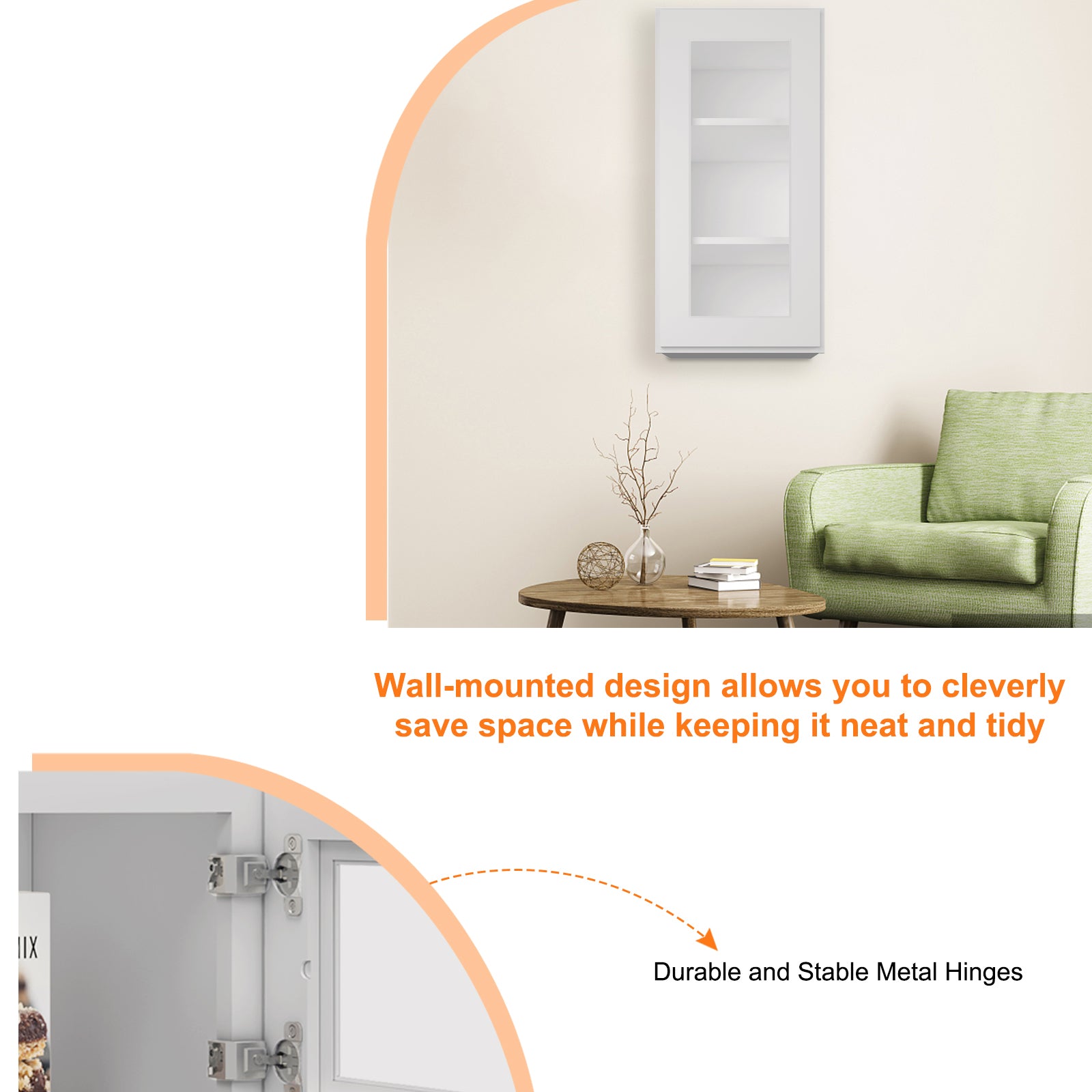 12"D*15"W*42"H Birch Solid Wood Medicine Cabinet Wall Mounted W1542GD