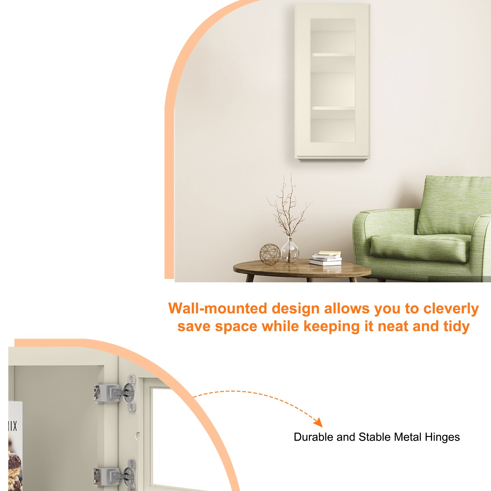 12"D*15"W*42"H Birch Solid Wood Medicine Cabinet Wall Mounted W1542GD